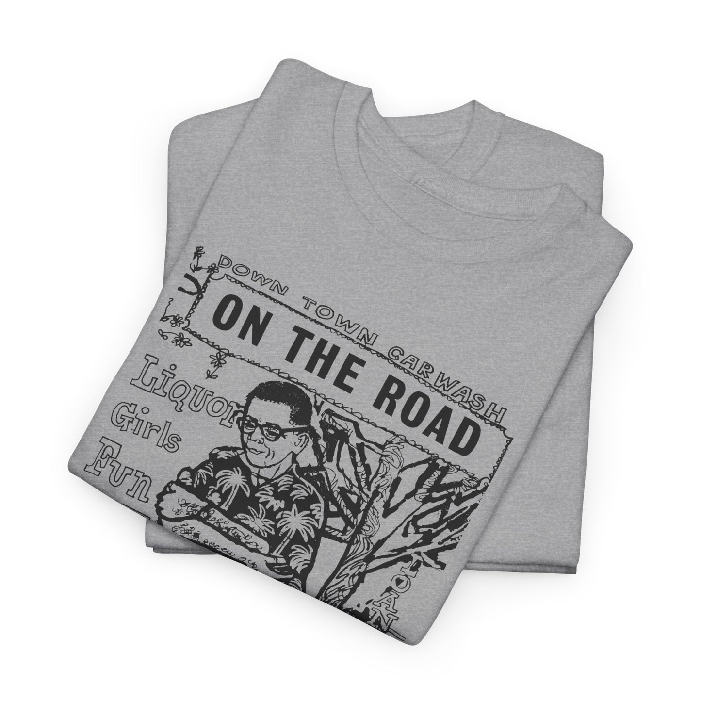 1957 on the road book cover illustration by len deighton reproduction tshirt