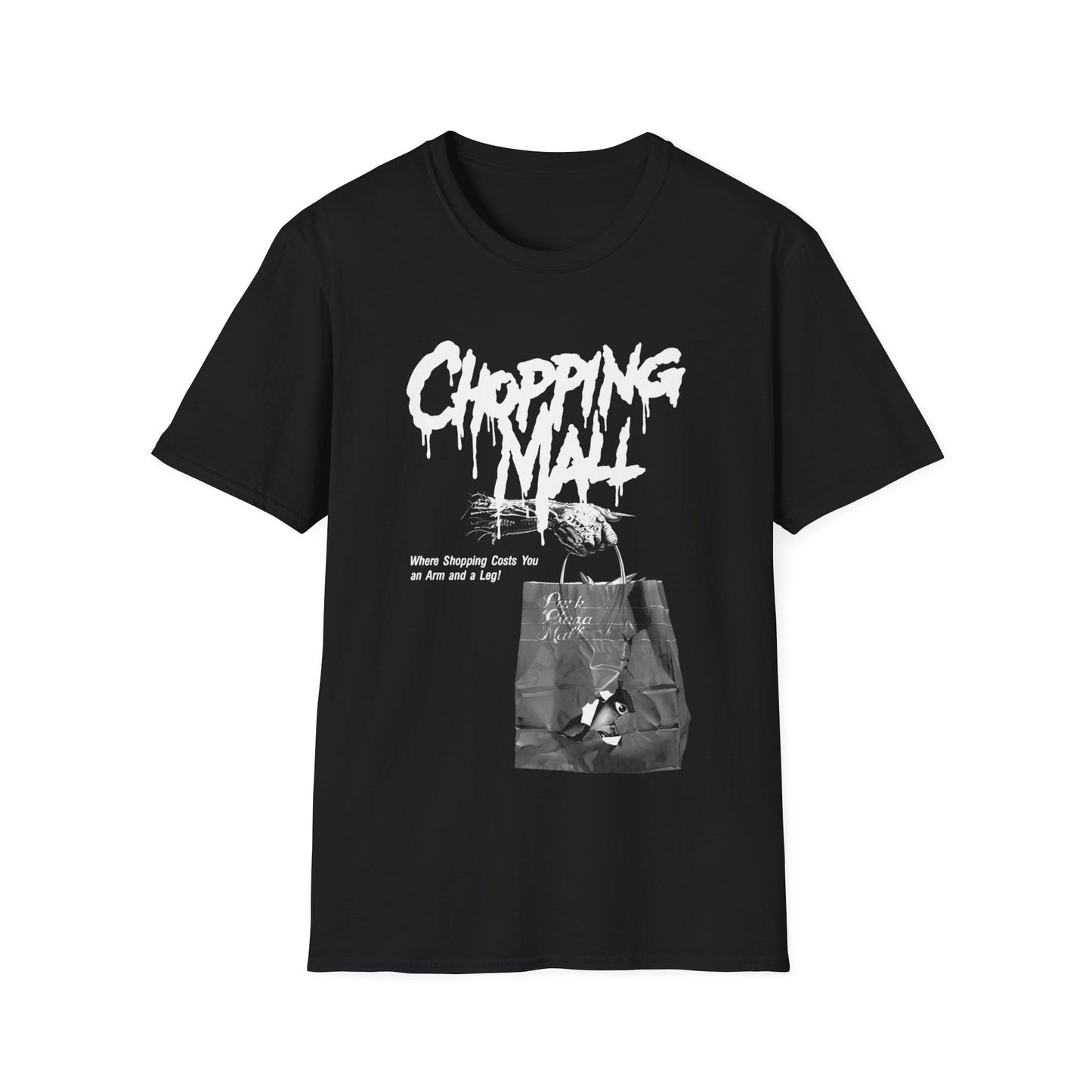 chopping mall 1986 poster black and white tshirt