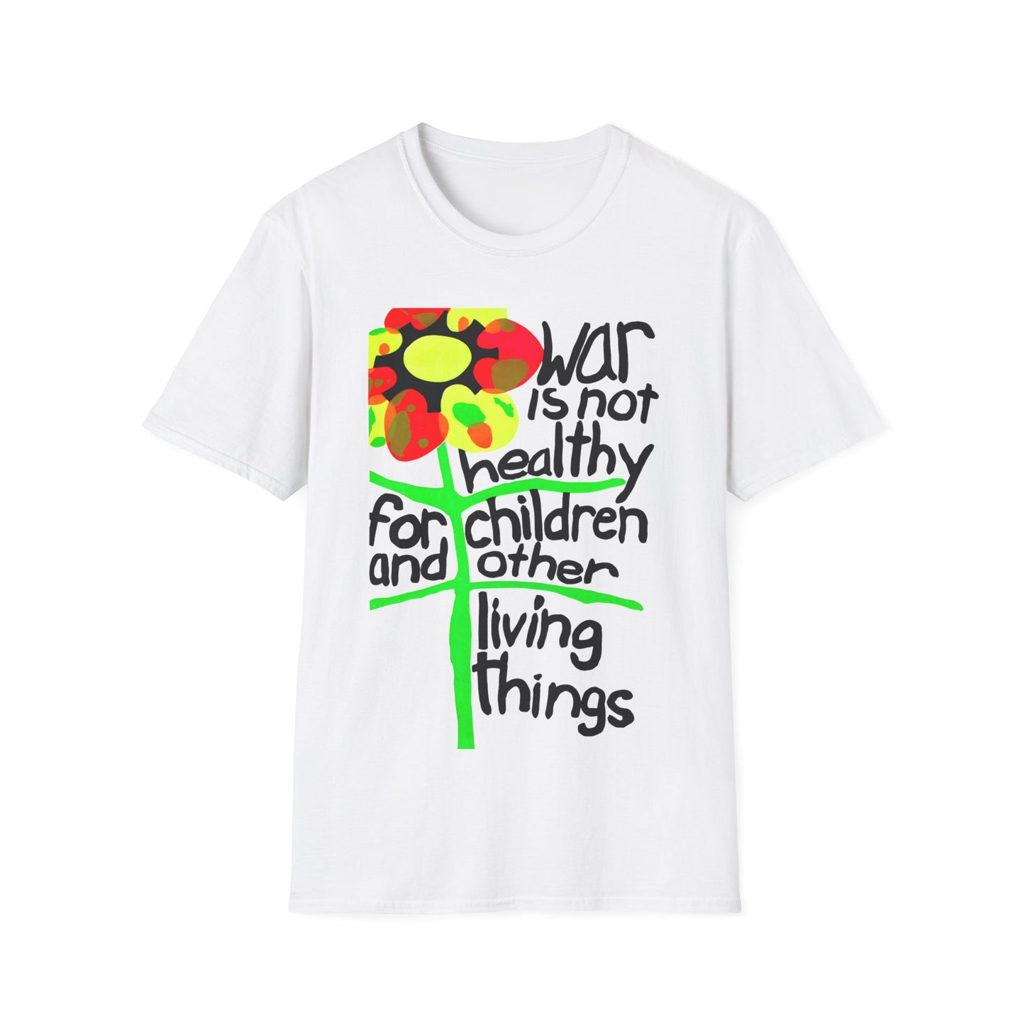 war is not healthy for children and other living things 1970's vietnam anti war poster tshirt