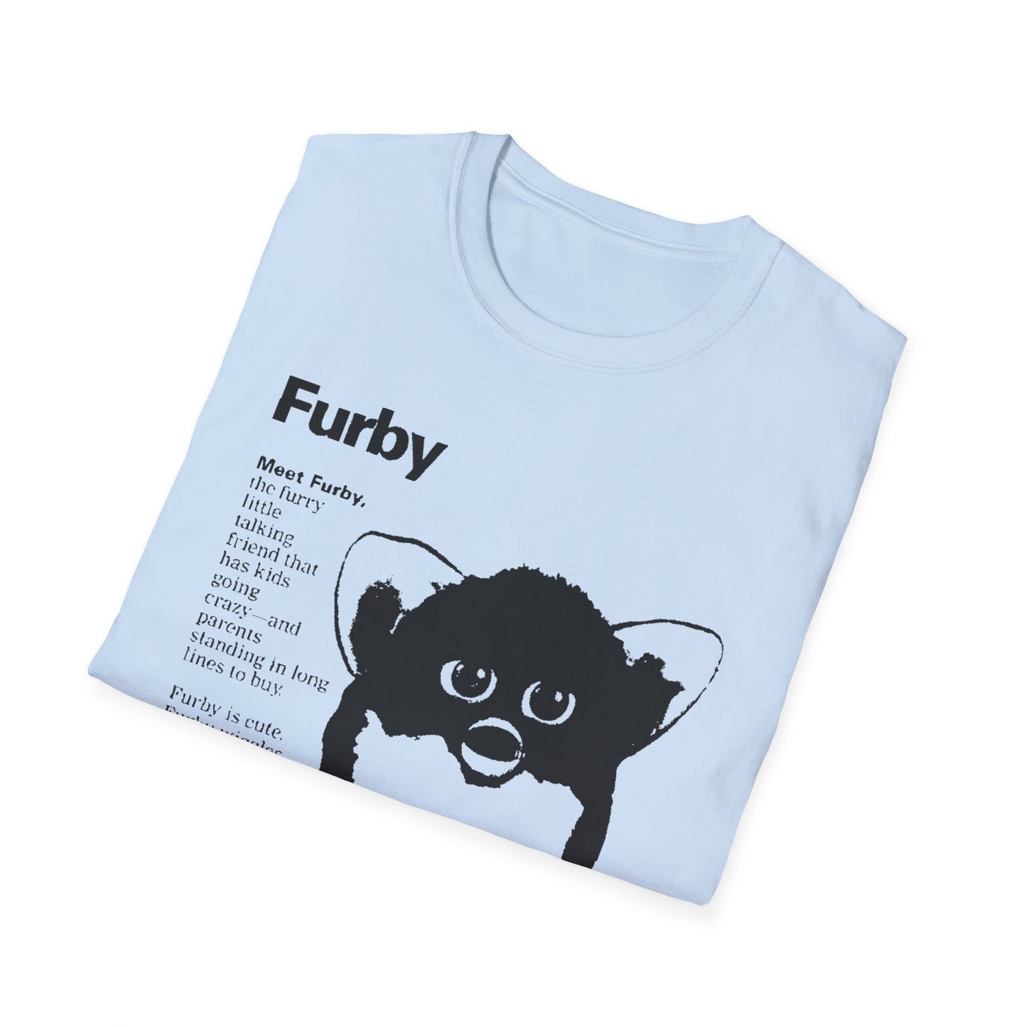 1990s furby advertisement meet furby fan art tshirt