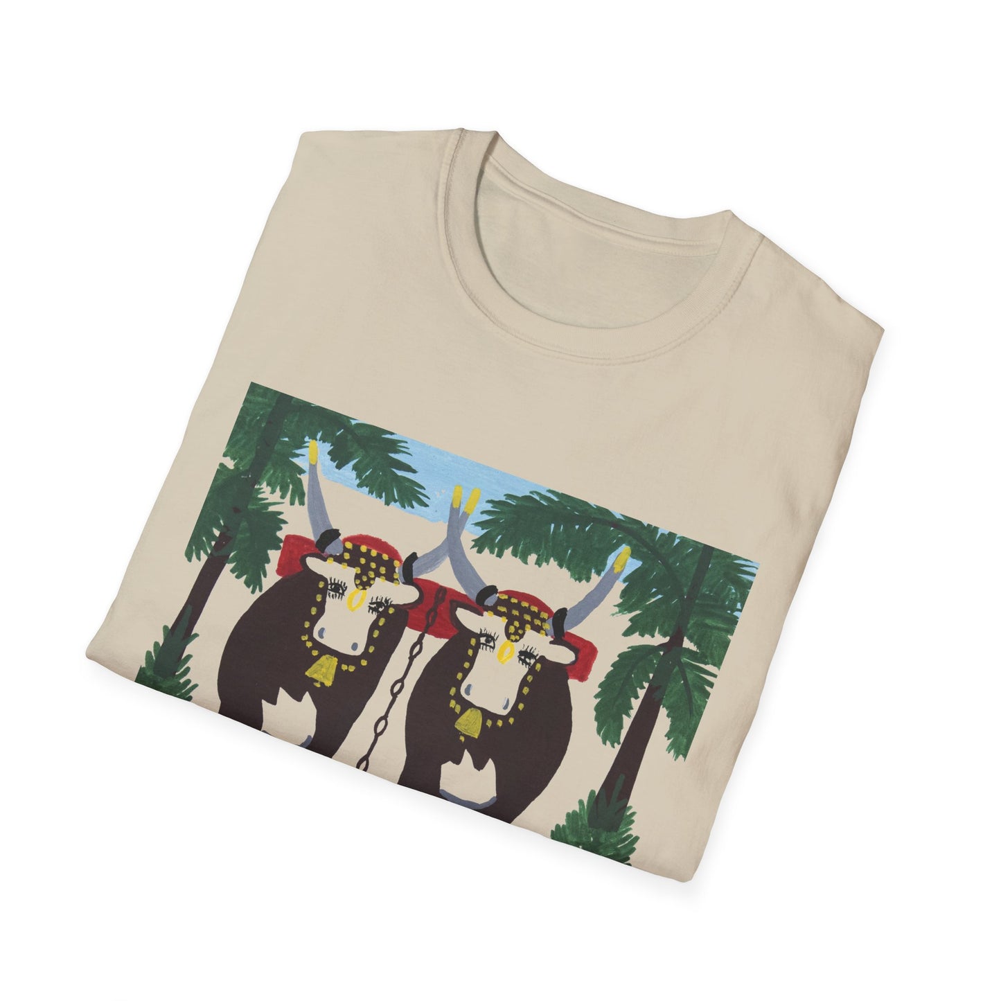 1960s maud lewis painting pair of oxen tshirt