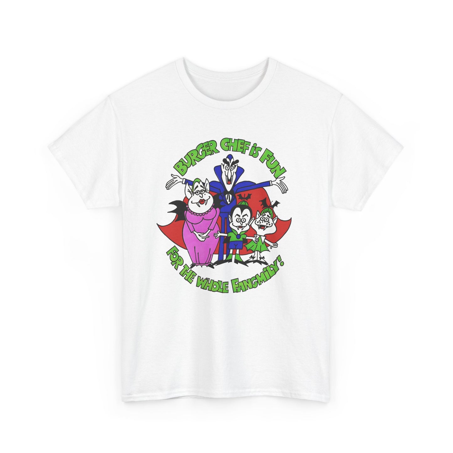 1970s burger chef is fun for the whole fangmily reproduction tshirt