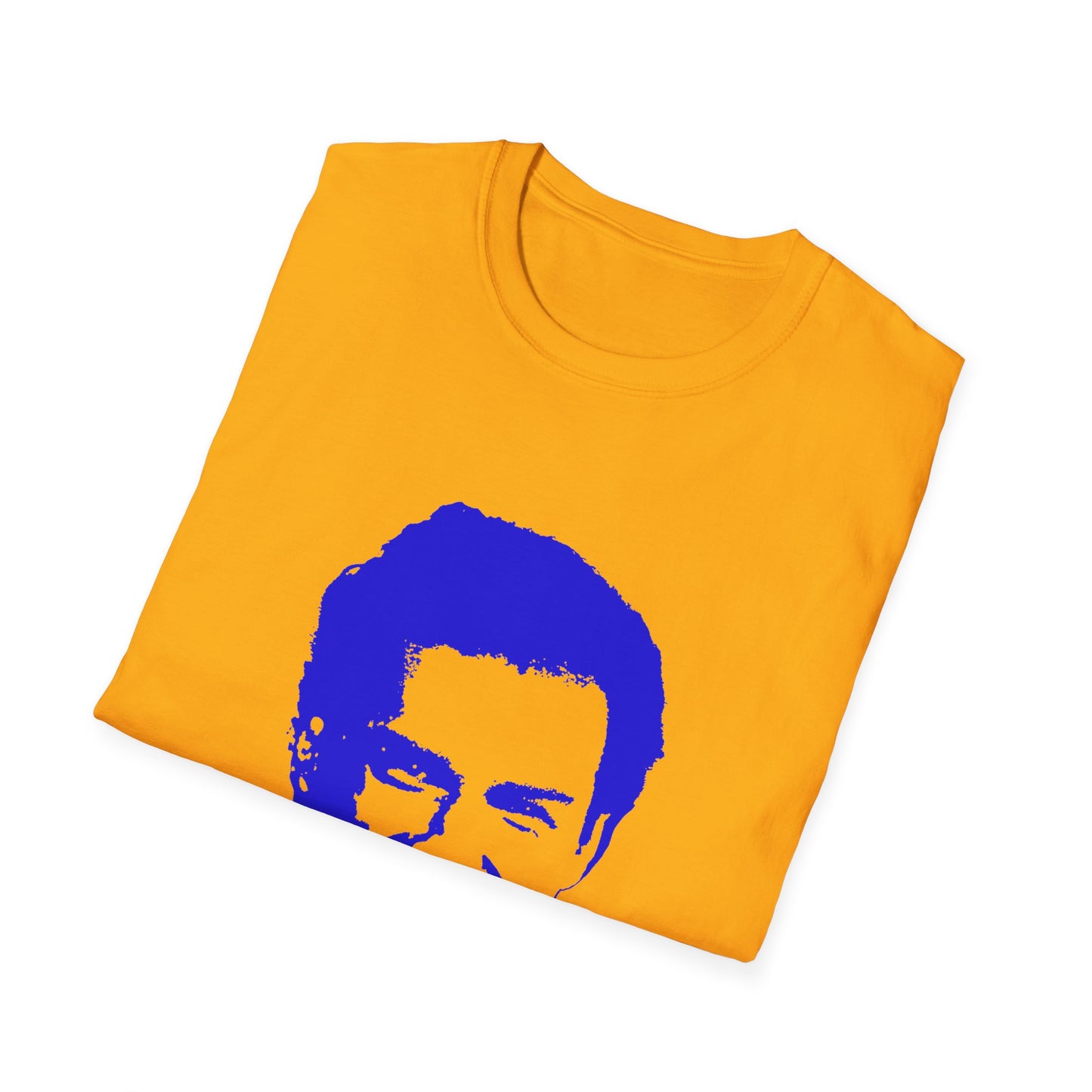 norm macdonald blue stencil face tshirt