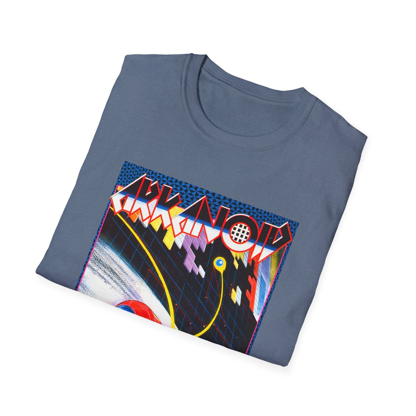 vintage reproduction video game tshirt 1986 arkanoid block breaking game tshirt