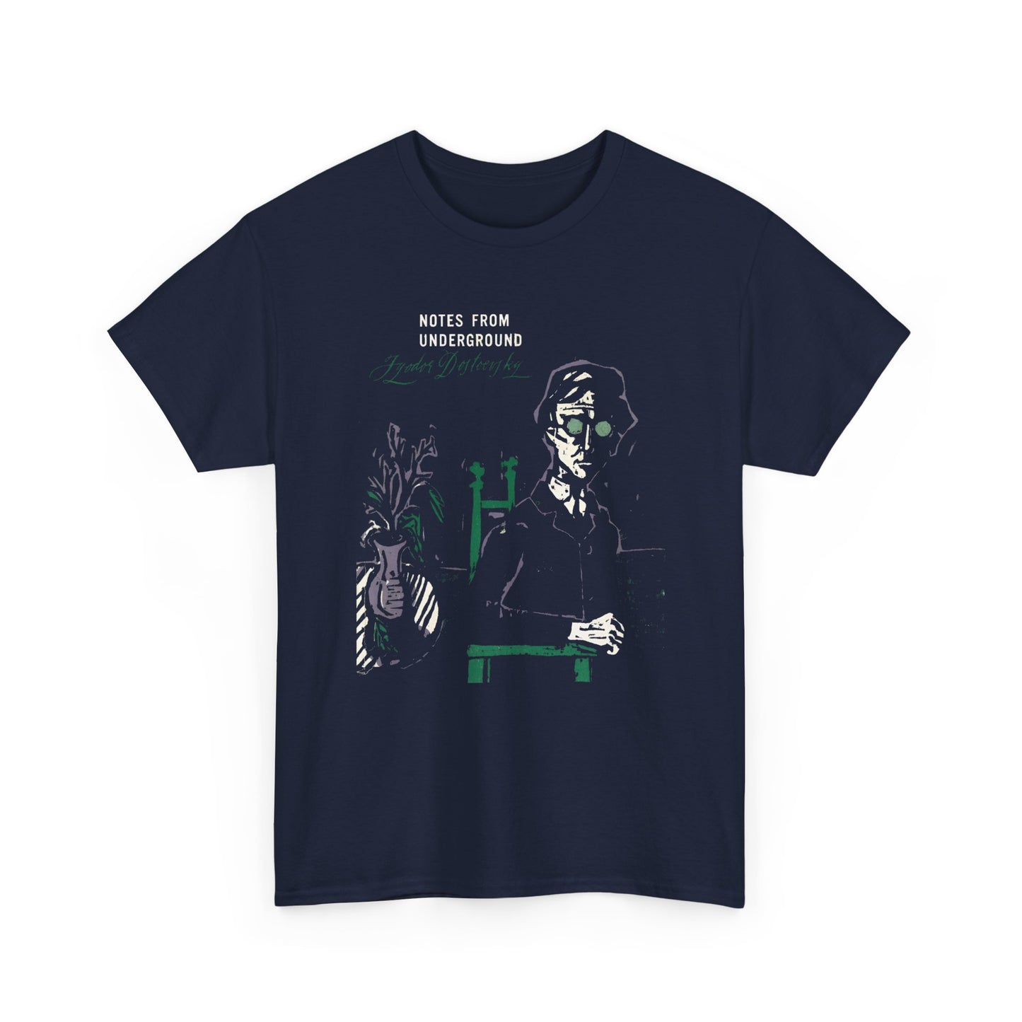 vintage 1960s dostoyevsky's notes from the underground book cover tshirt