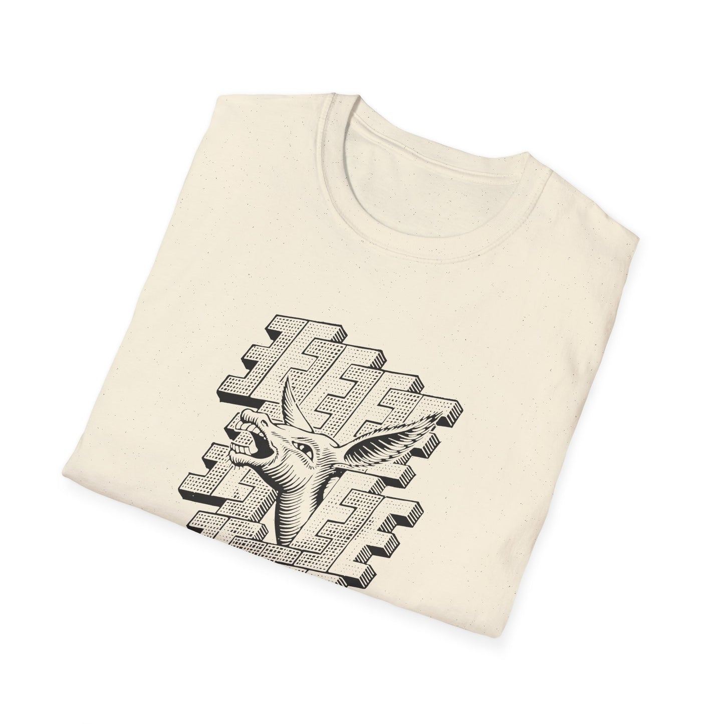 rare 1953 m.c escher engraving a donkey (e is een ezel) reproduction tshirt