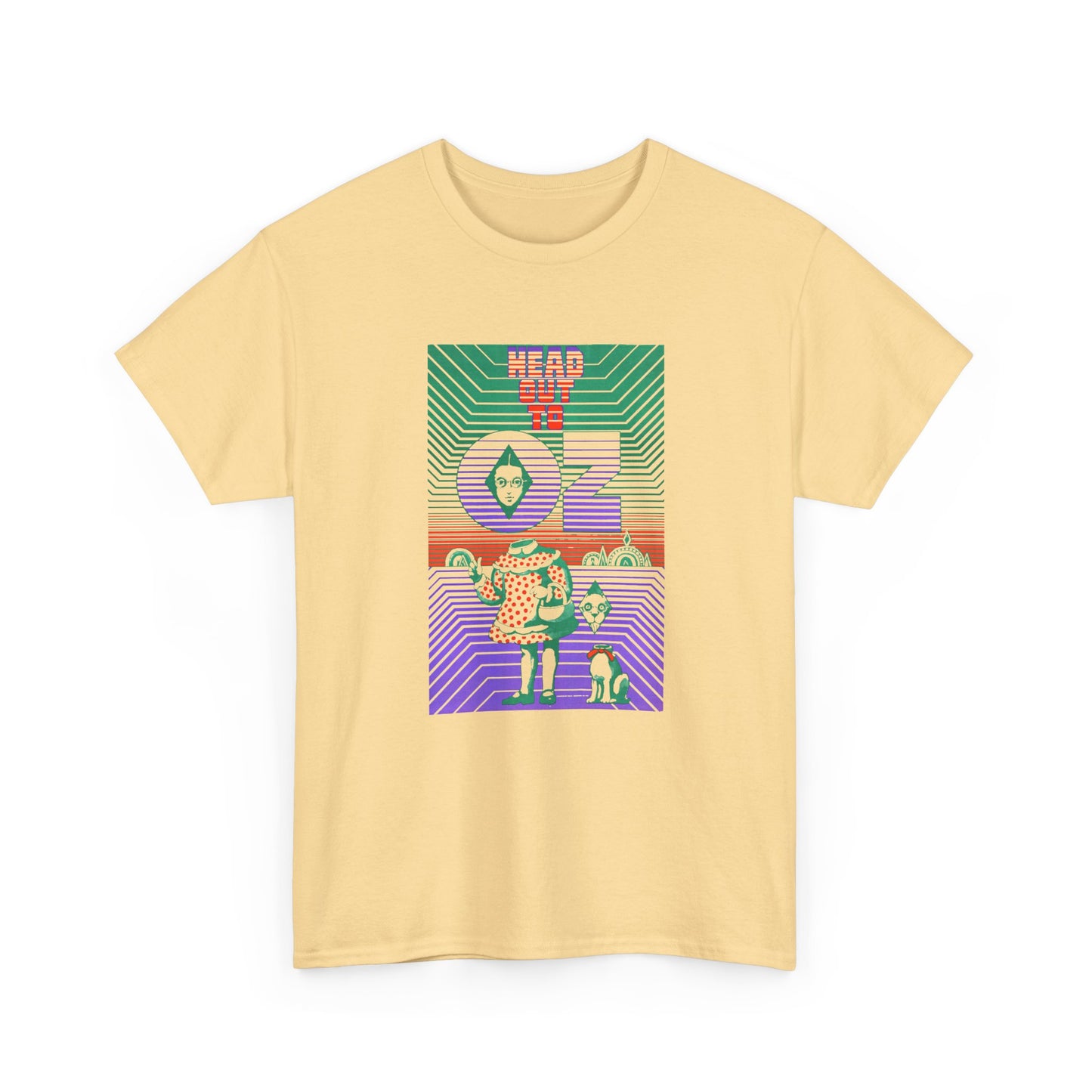 1960s head out to oz psychedelic vintage poster tshirt