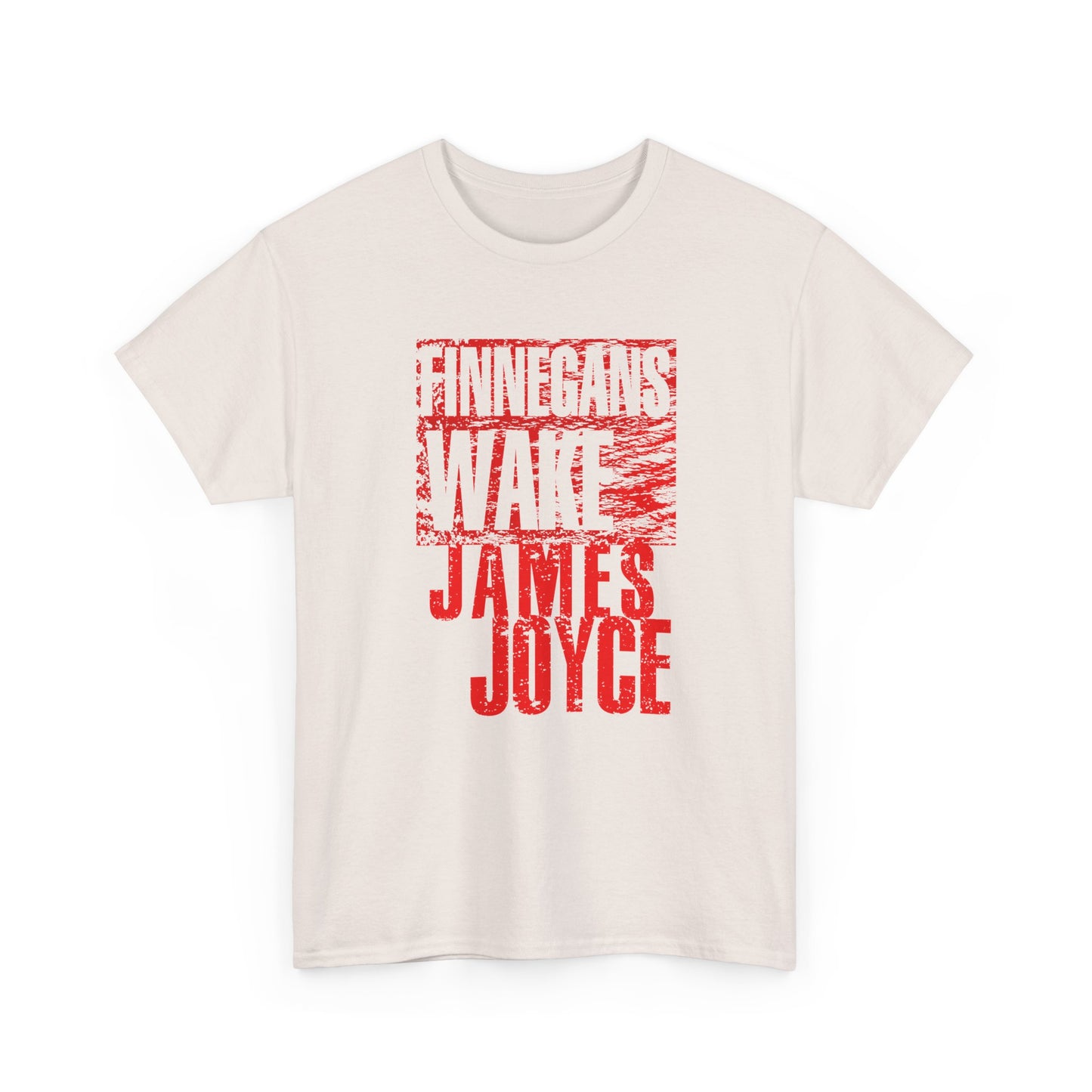 james joyce finnegans wake in red tshirt