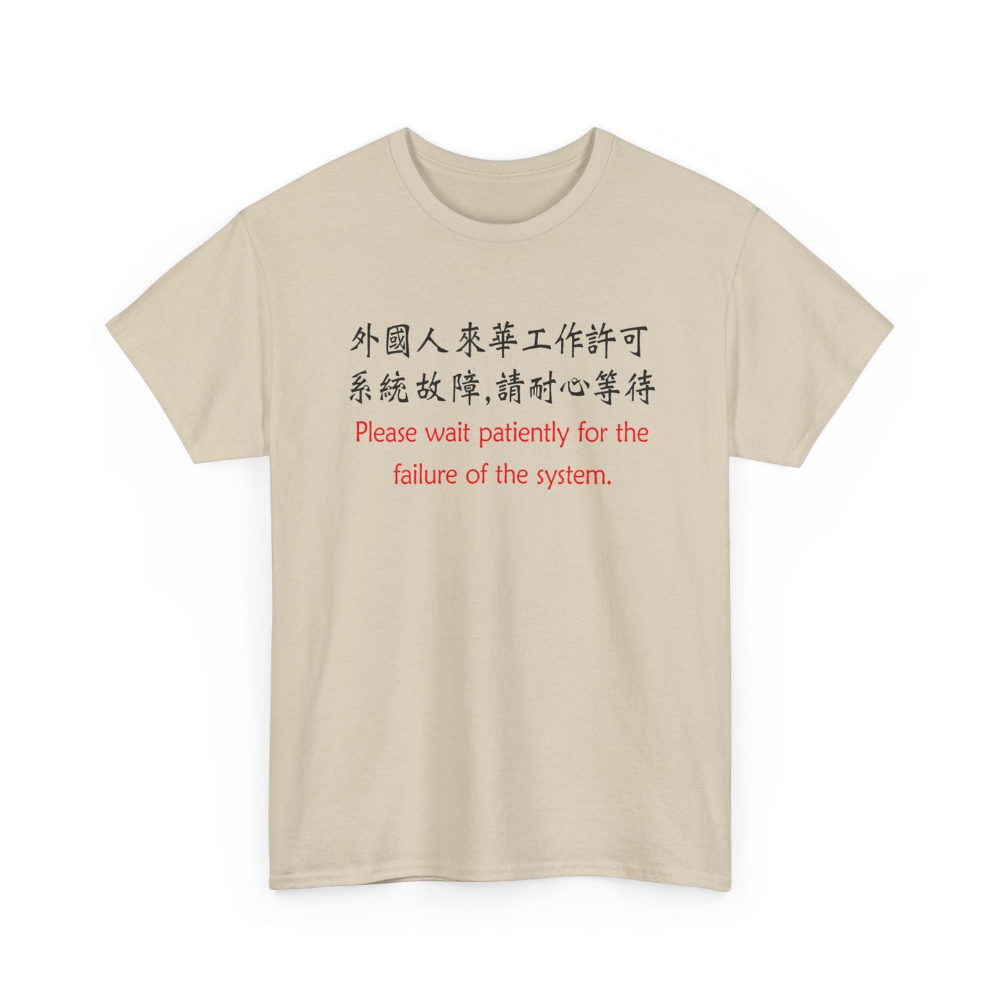 chinese work permit meme please wait for the failure of the system tshirt