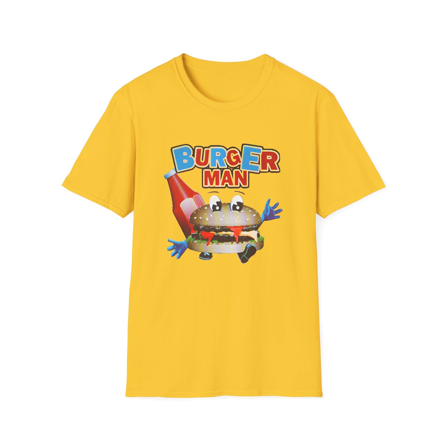 old video game burger man retro design reproduction tshirt