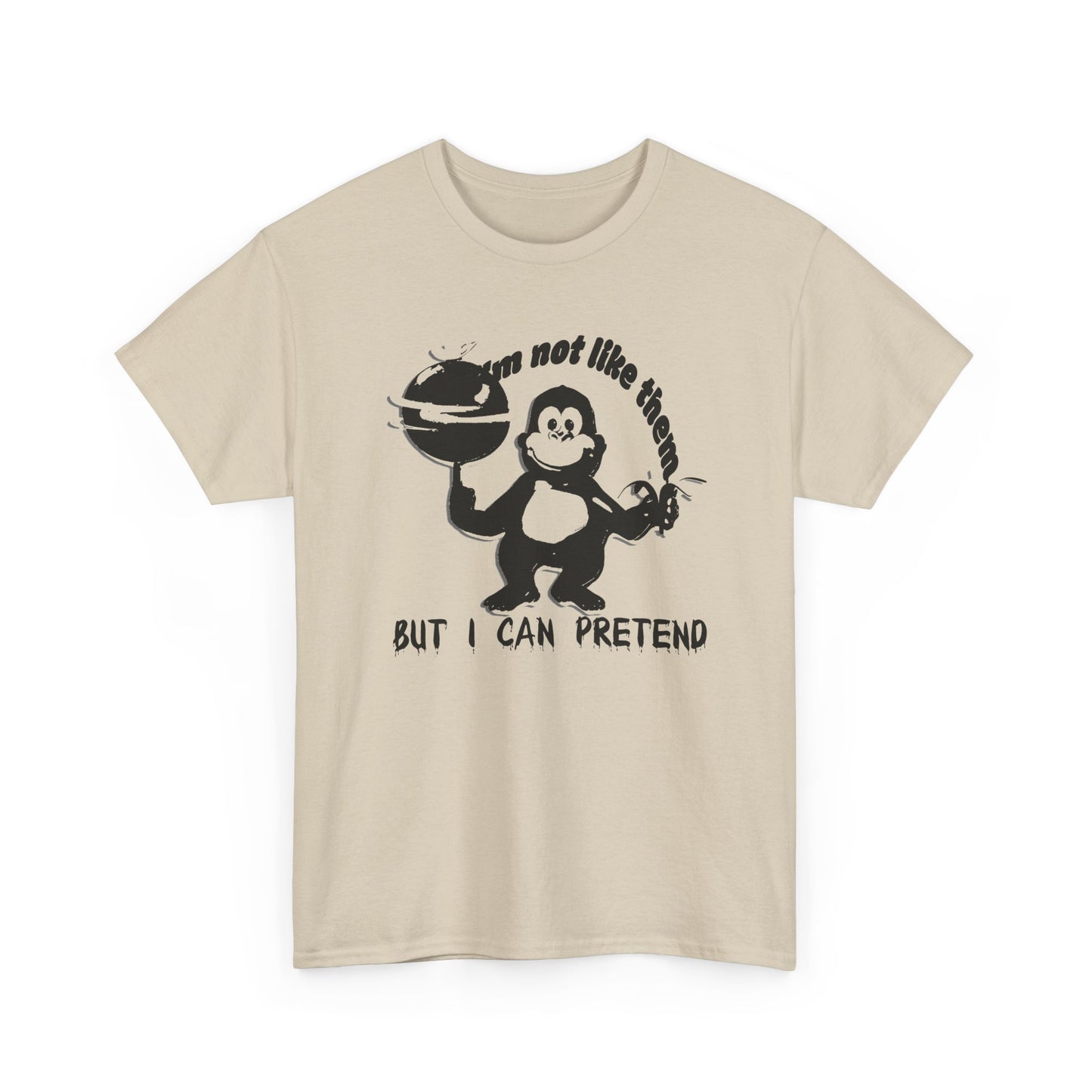 incredible graphic design bonzibuddy dumb i'm not like them but i can pretend stencil variation tshirt