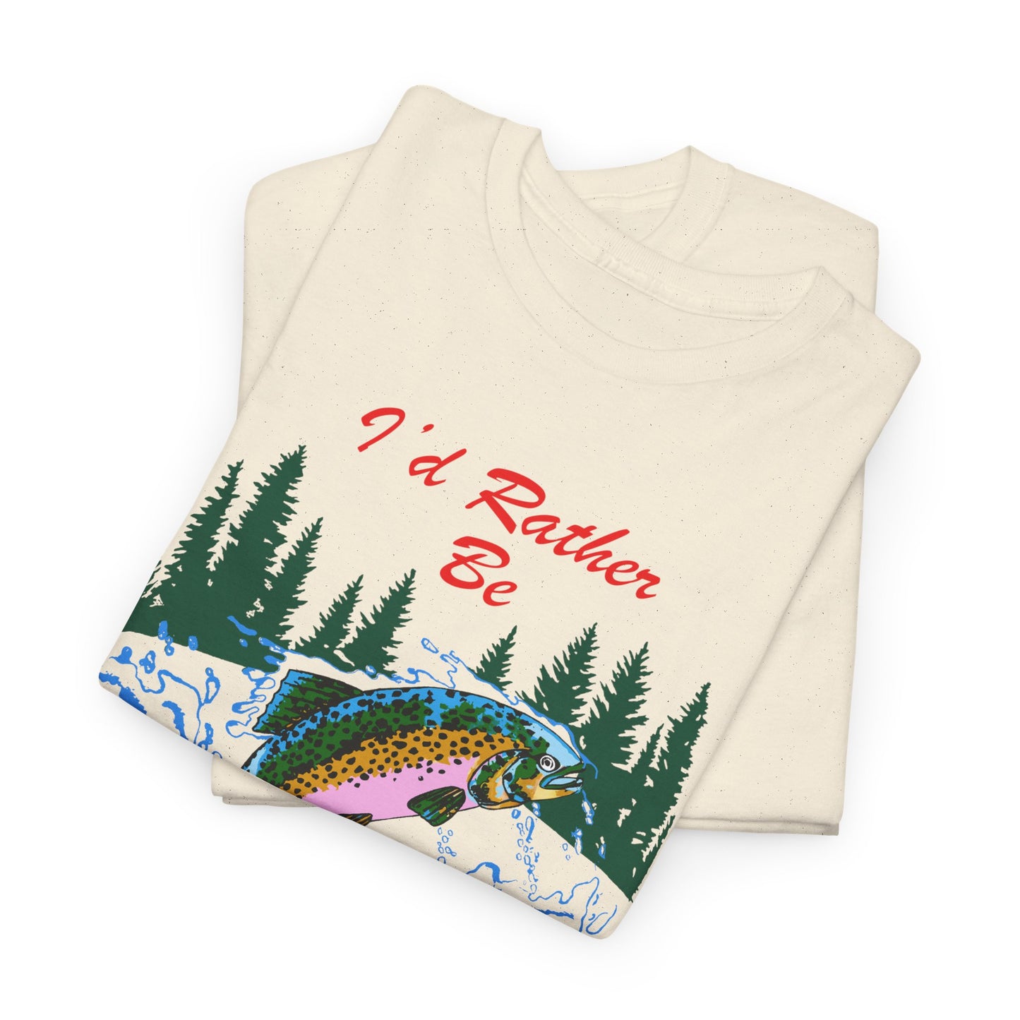 vintage i'd rather be fishing reproduction tshirt