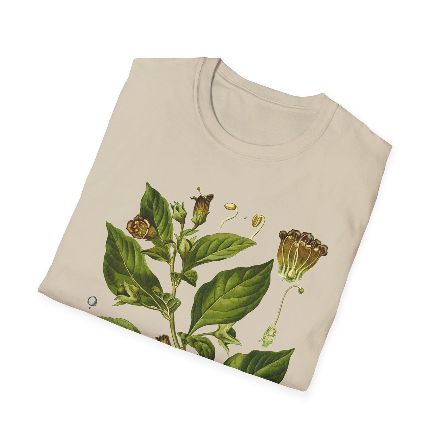 1887 botanical print from kohler's plants by hermann adolph kohler featuring atropa belladonna or deadly nightshade tshirt