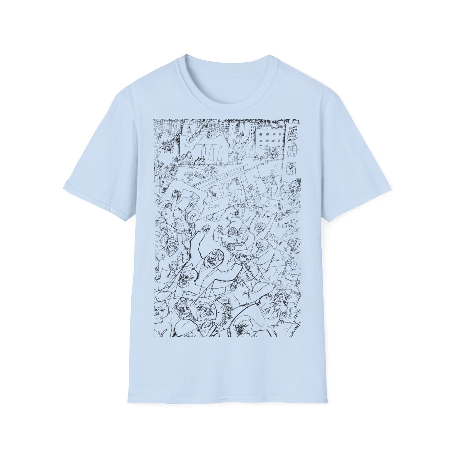 1919 george grosz drawing pandemonium on a tshirt, shipped from the UK