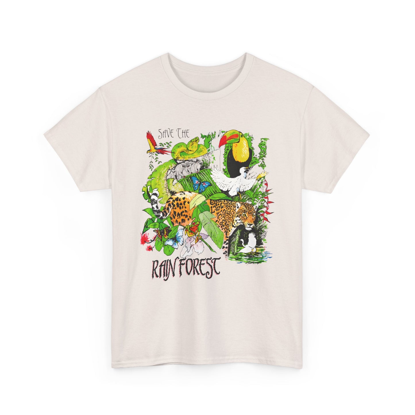 1993 vintage save the rainforest reproduction tshirt