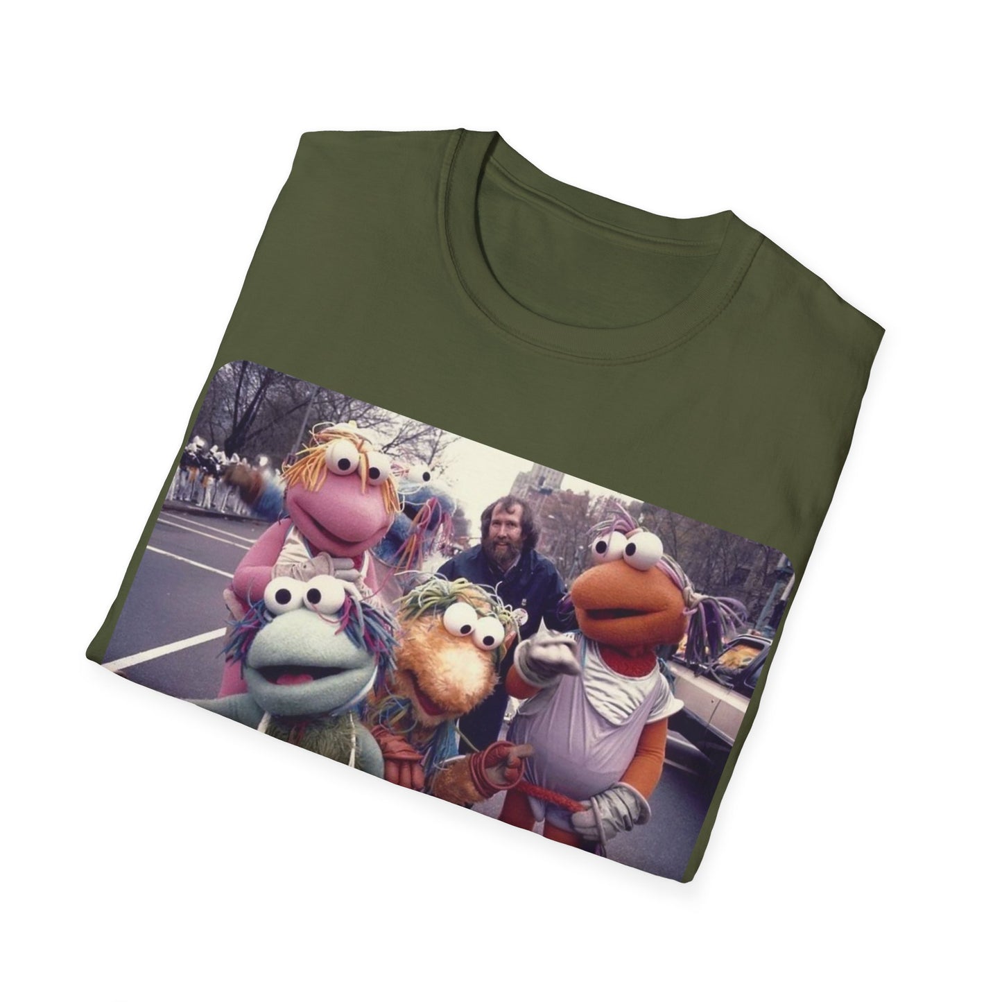 jim henson and the full-body fraggles at the 1984 macy's thanksgiving parade photo tshirt