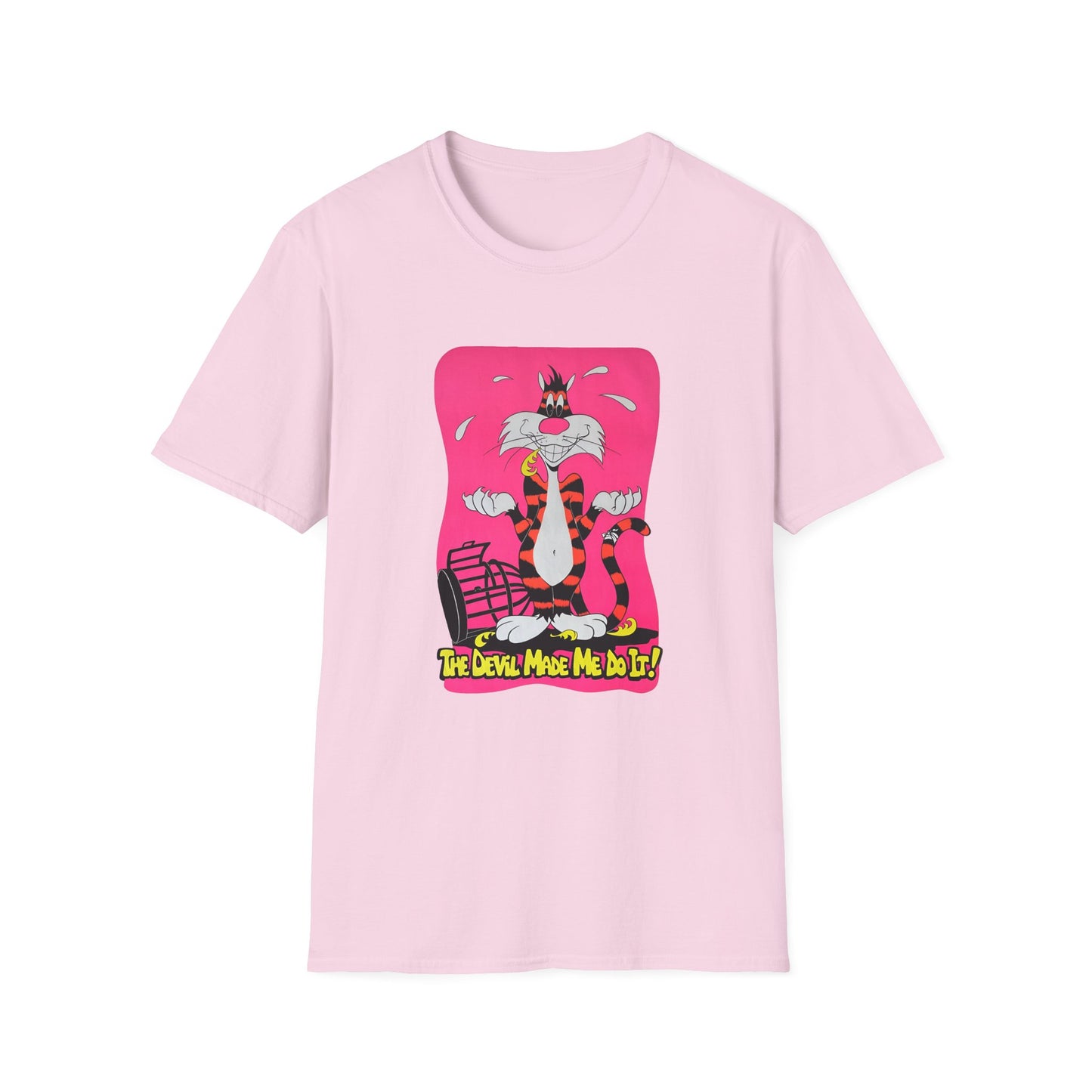 1970s vintage the devil made me do it design reproduction tshirt