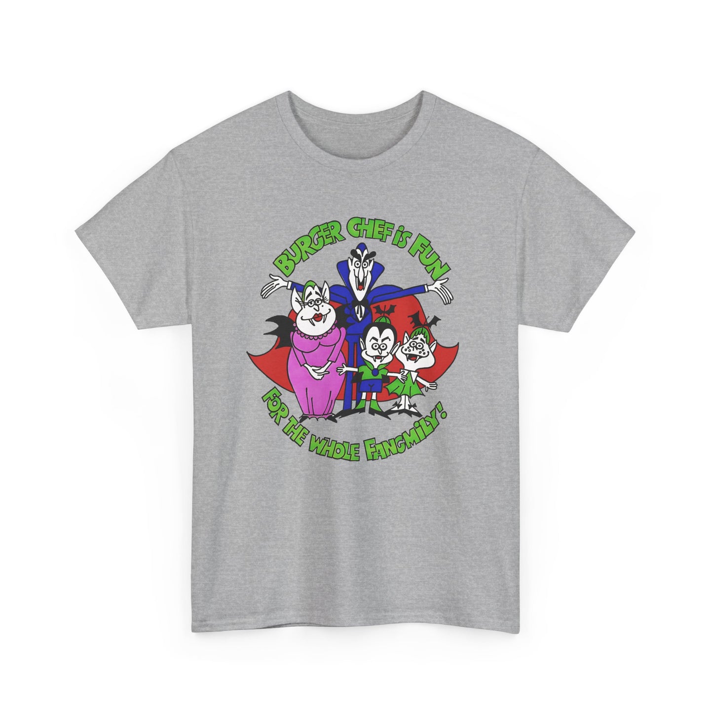 1970s burger chef is fun for the whole fangmily reproduction tshirt