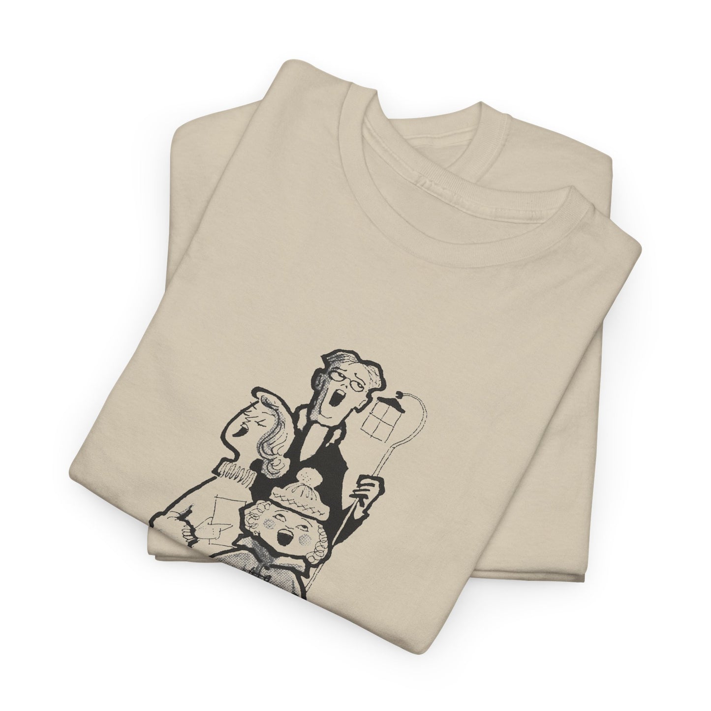 vintage 1960s caroling illustration reproduction tshirt