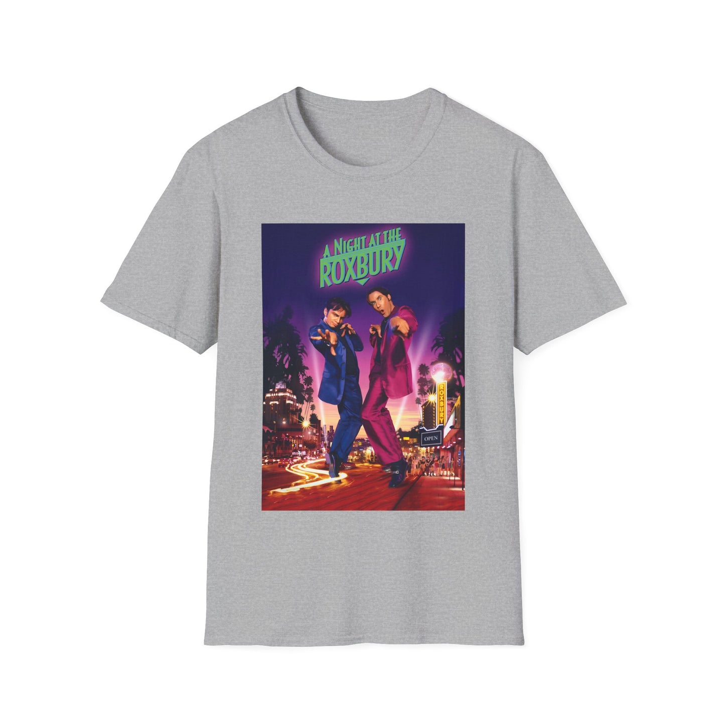 a night at the roxbury 1998 movie poster pink and purple tshirt