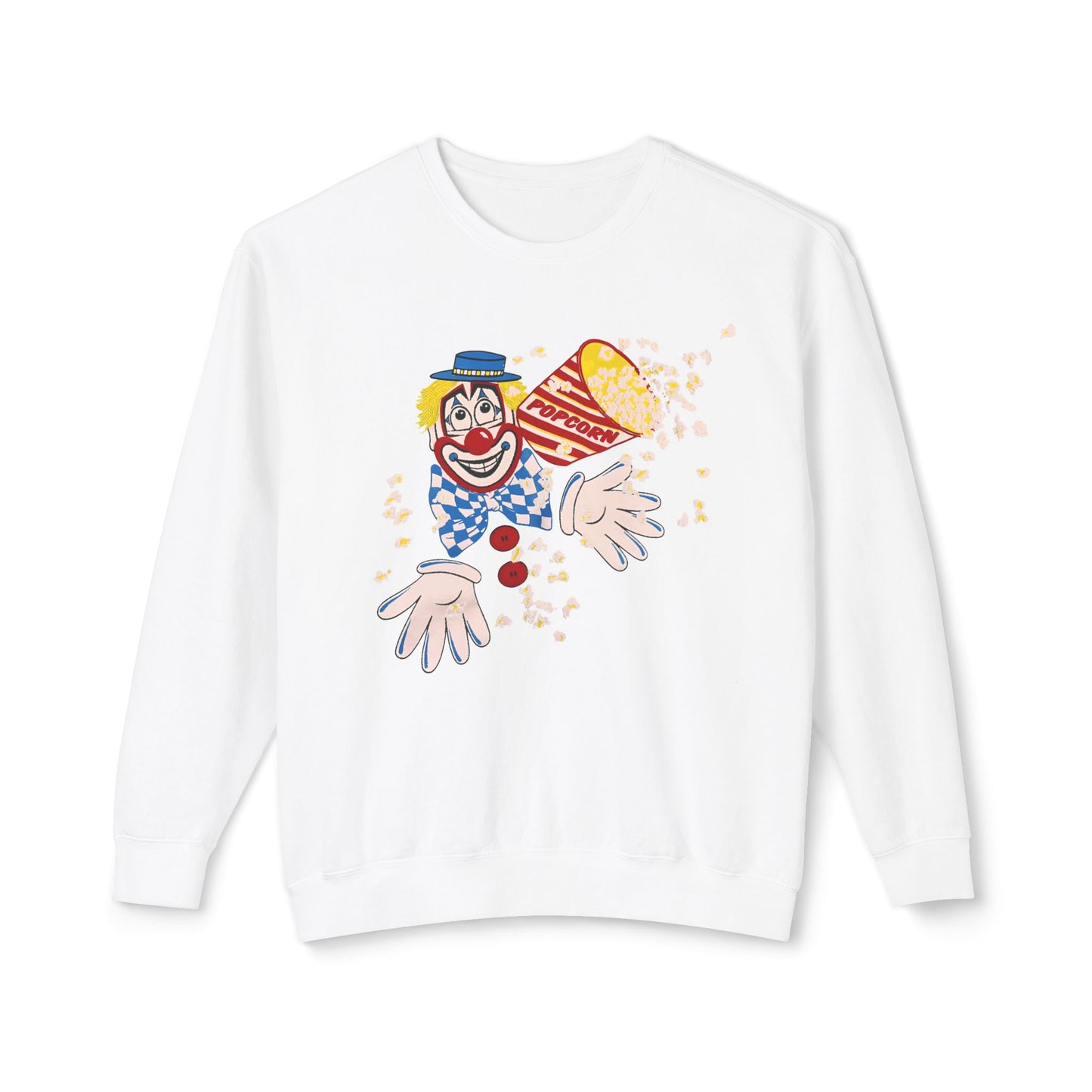 vintage 1980s popcorn clown graphic  100% cotton sweatshirt