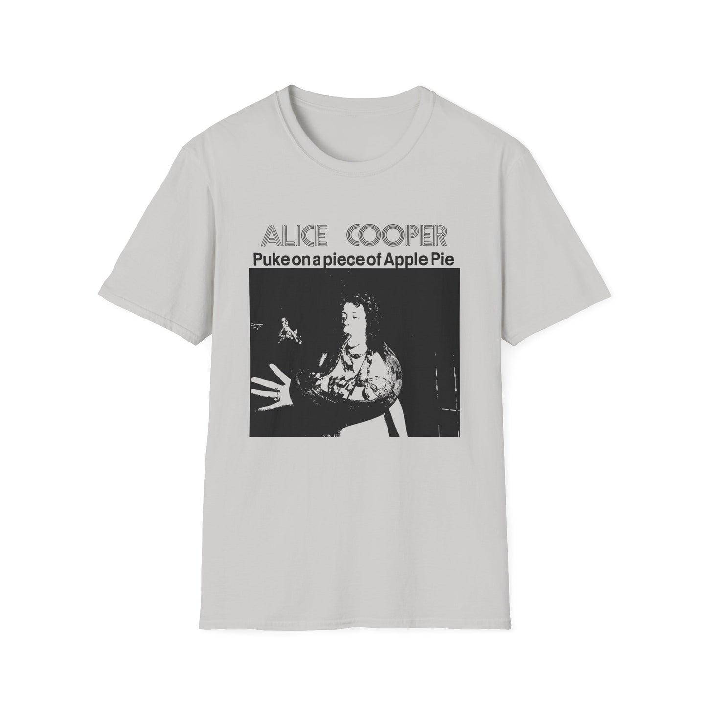 alice cooper puke on a piece of apple pie bootleg from detroit show 1971 tshirt