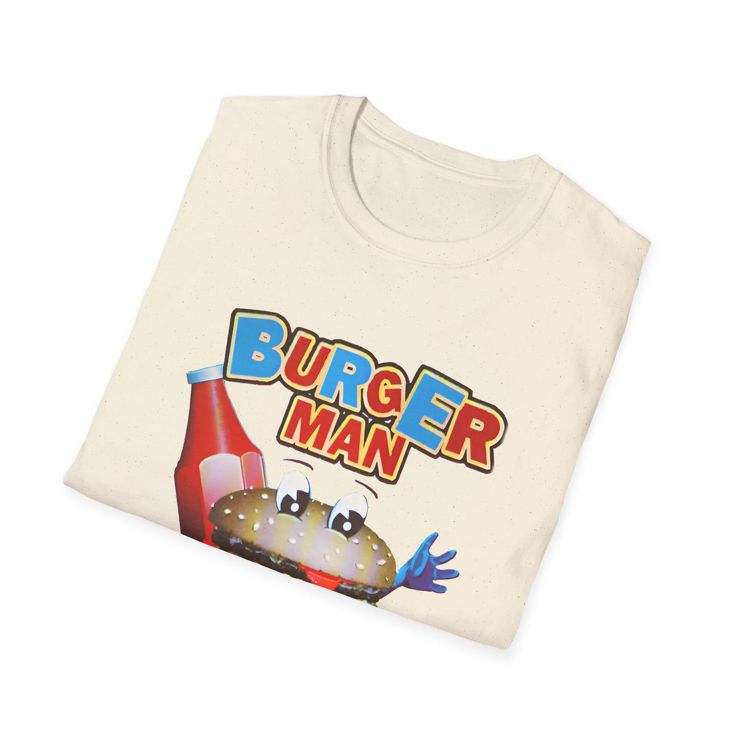 old video game burger man retro design reproduction tshirt