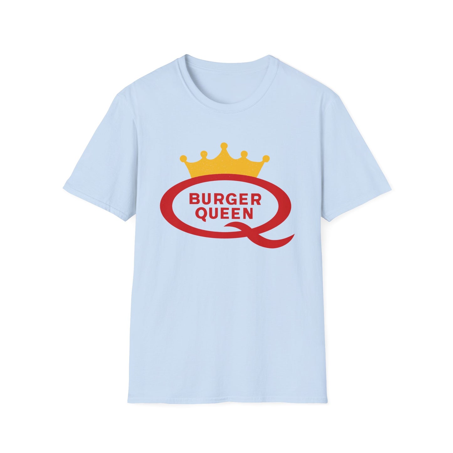 vintage defunct burger queen fast food logo tshirt