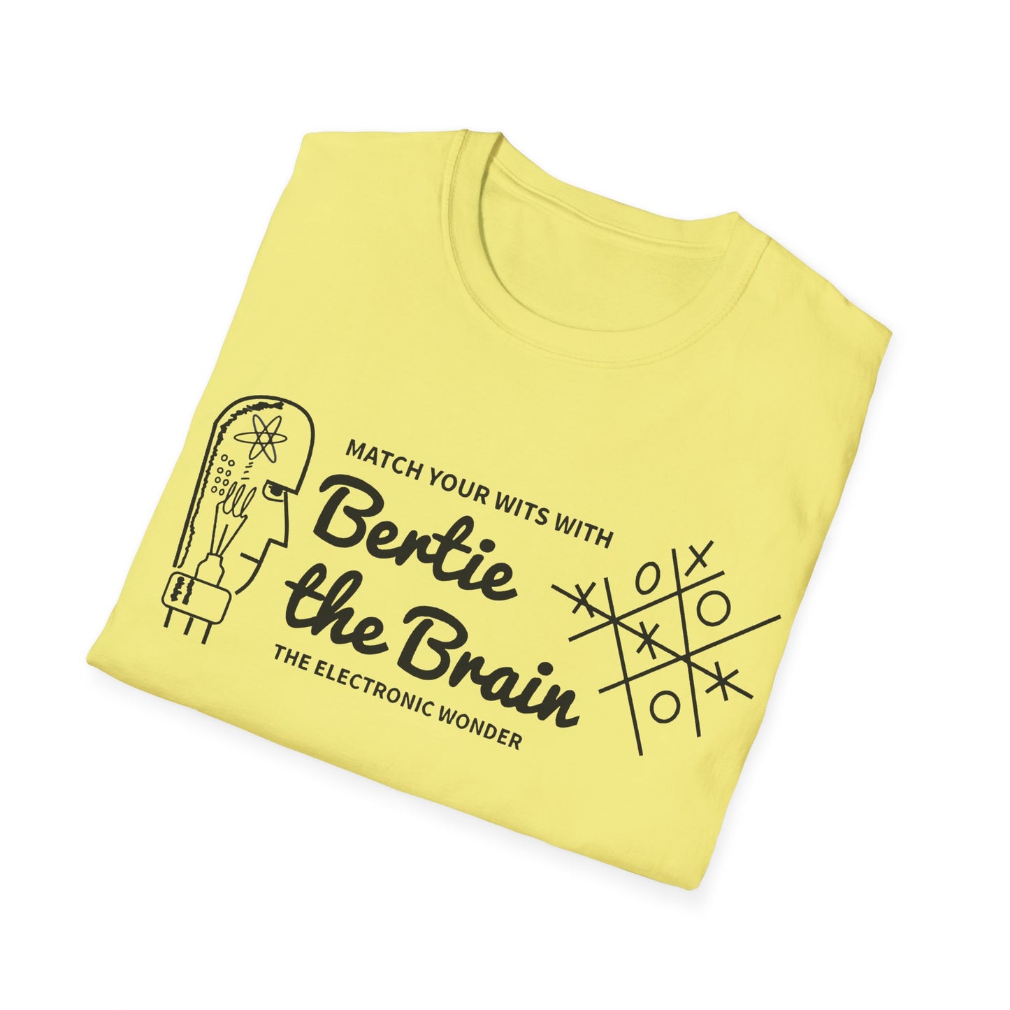 bertie the brain 1950 video game tshirt