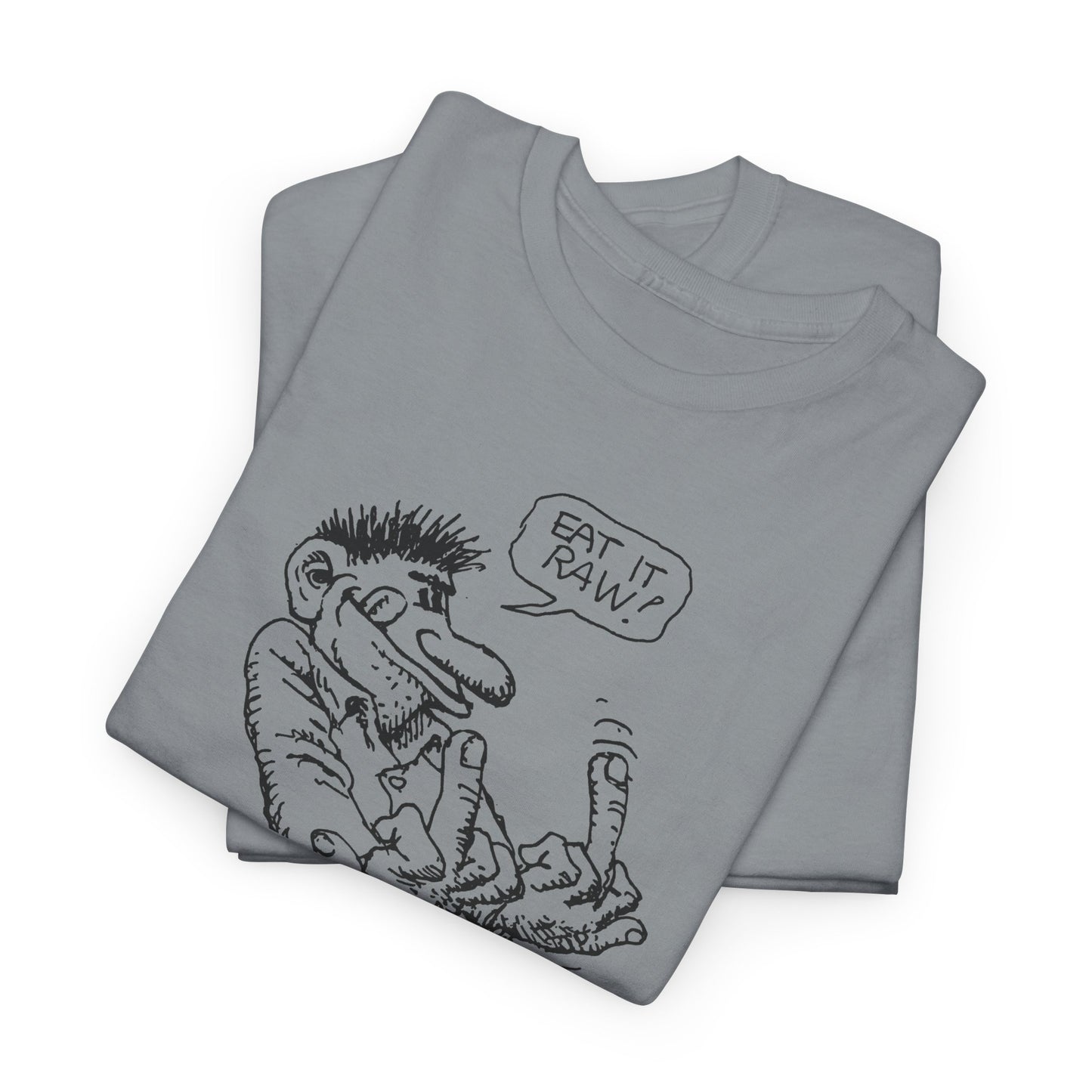 r. crumb eat it raw! double middle finger tshirt