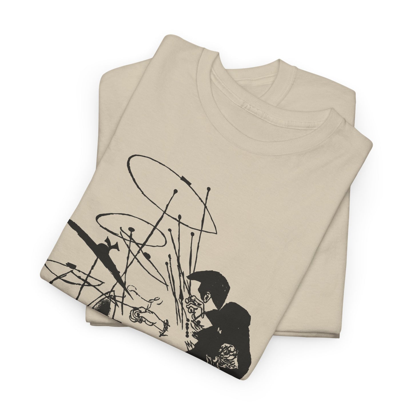 vintage illustration of the drummer buddy rich reproduction tshirt