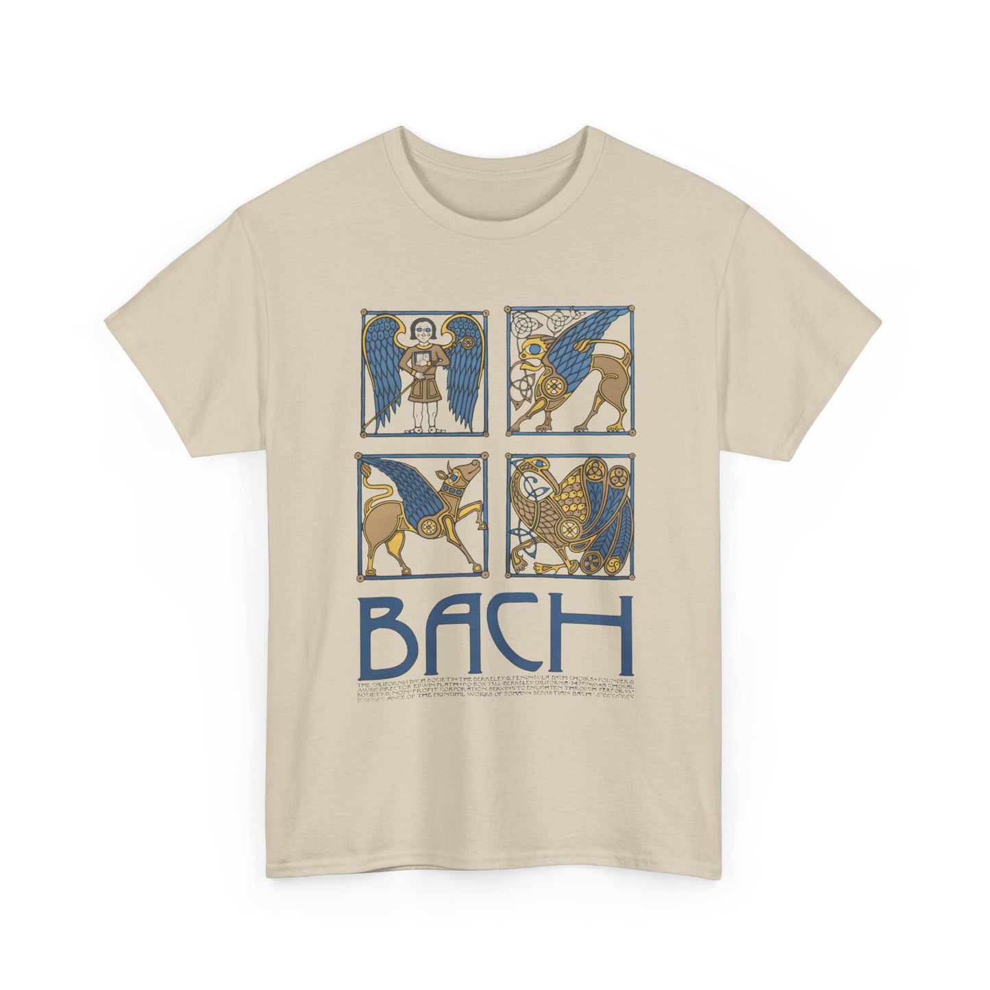 1970s david lance goines bach poster reproduction with words tshirt