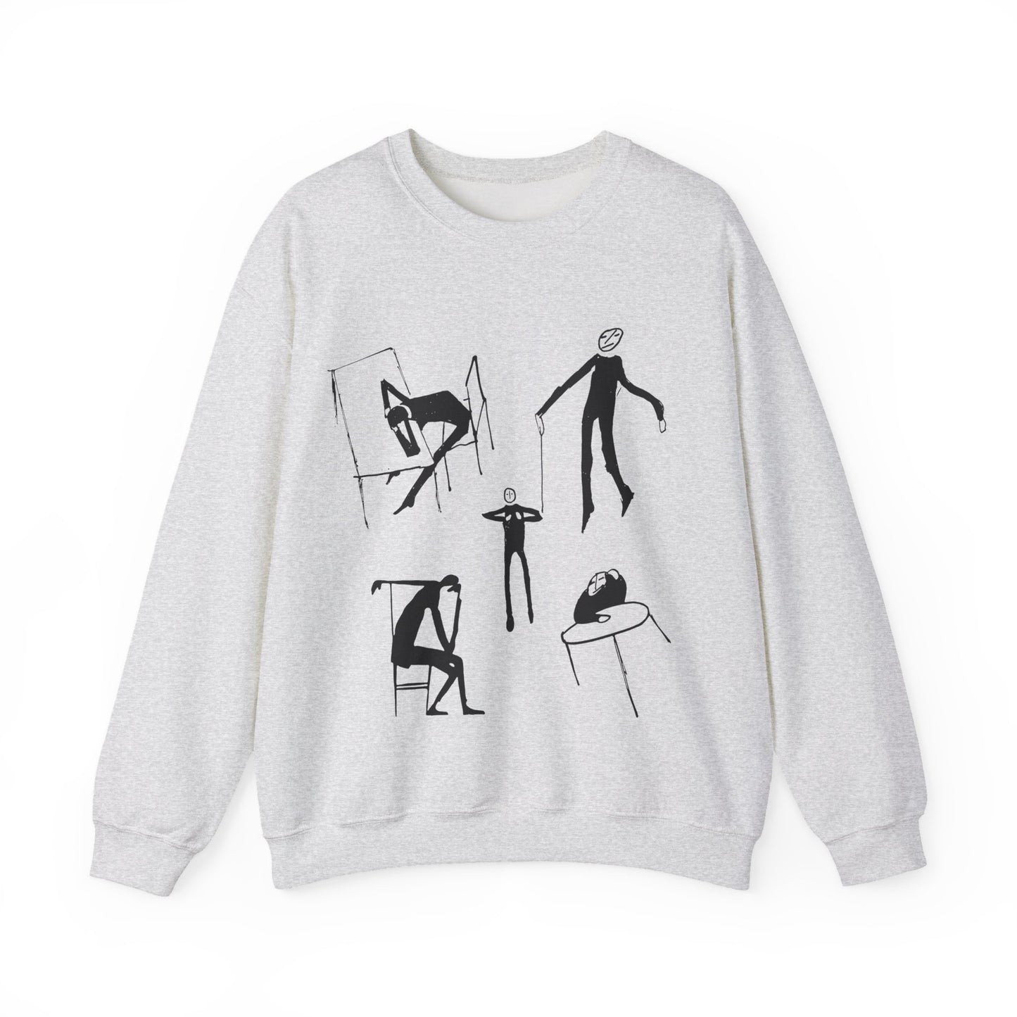 early 1900s sketches (collage of sketches) india ink on paper by franz kafka unisex heavy blend crewneck sweatshirt