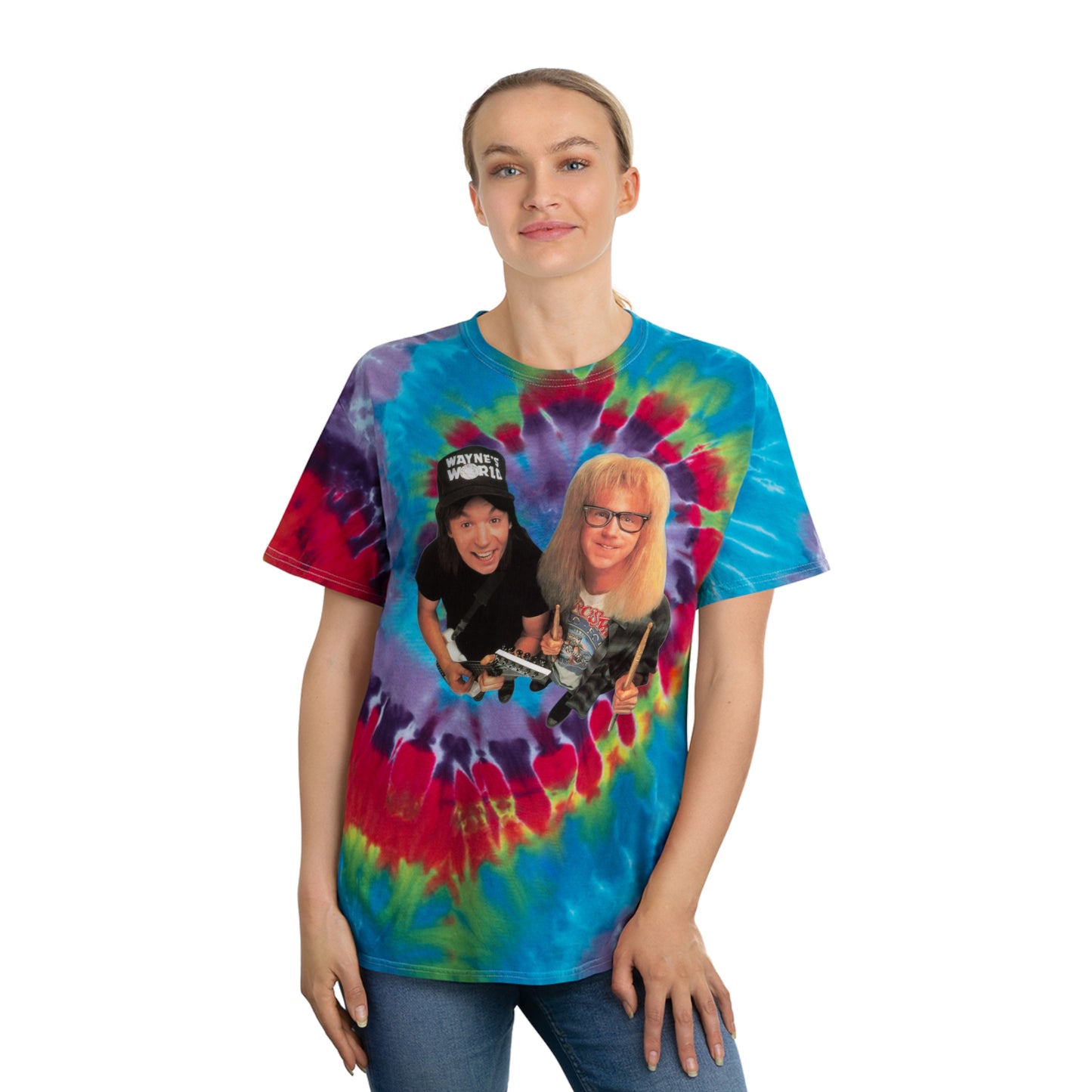 wayne's world tie dye tshirt