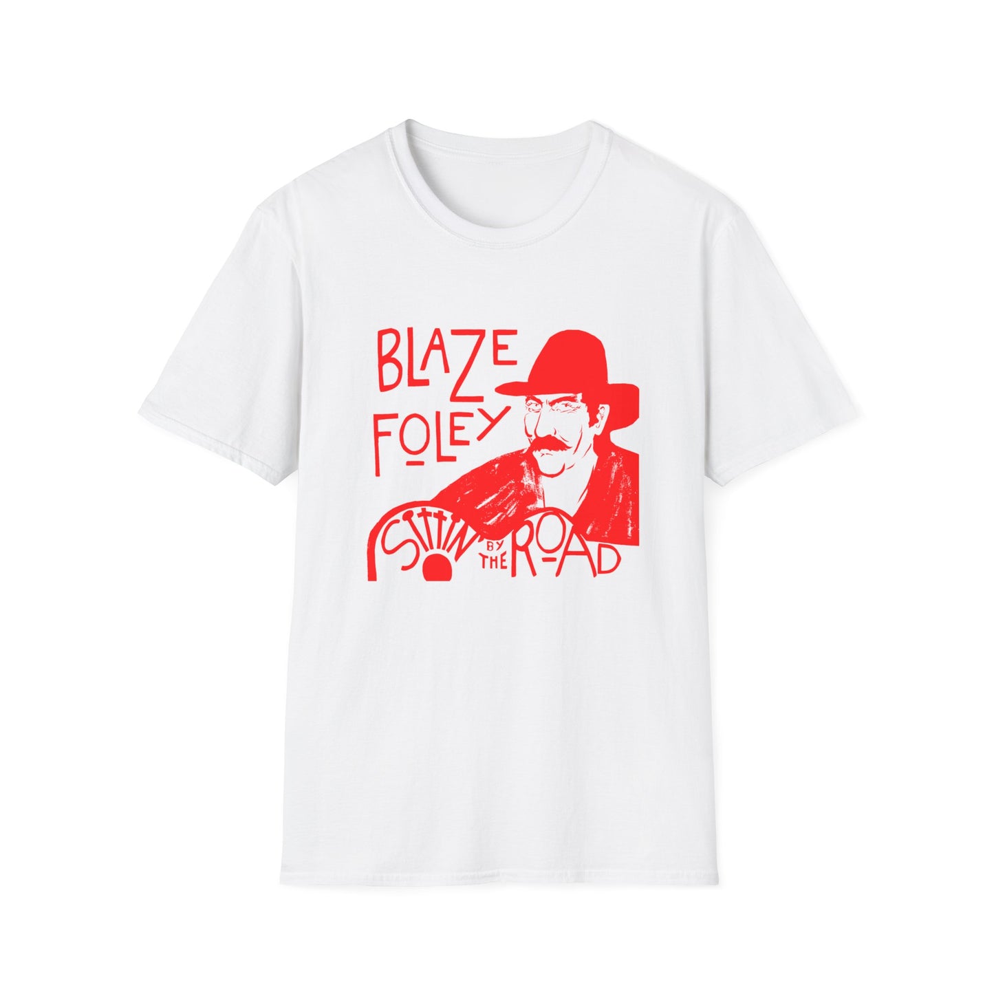 blaze foley sittin' by the road red stencil fan art tshirt