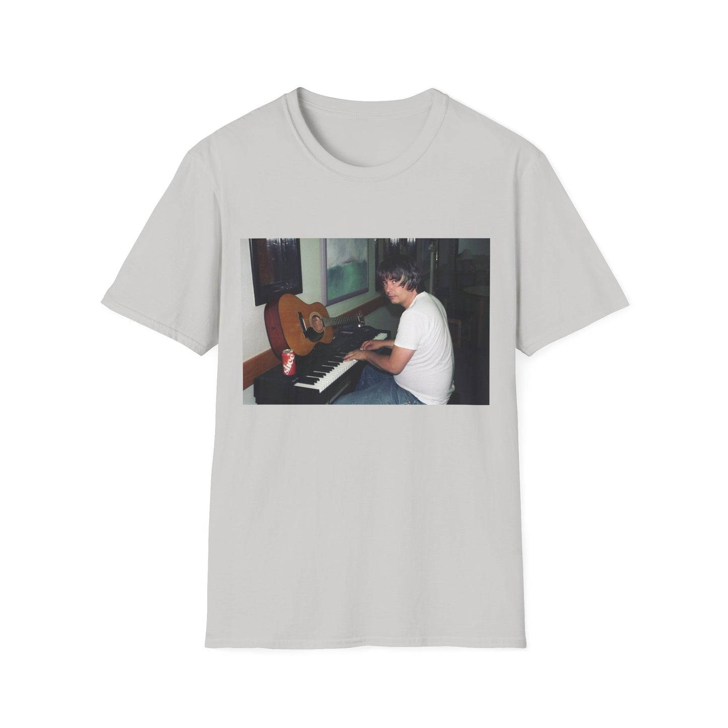 daniel johnston playing piano tshirt