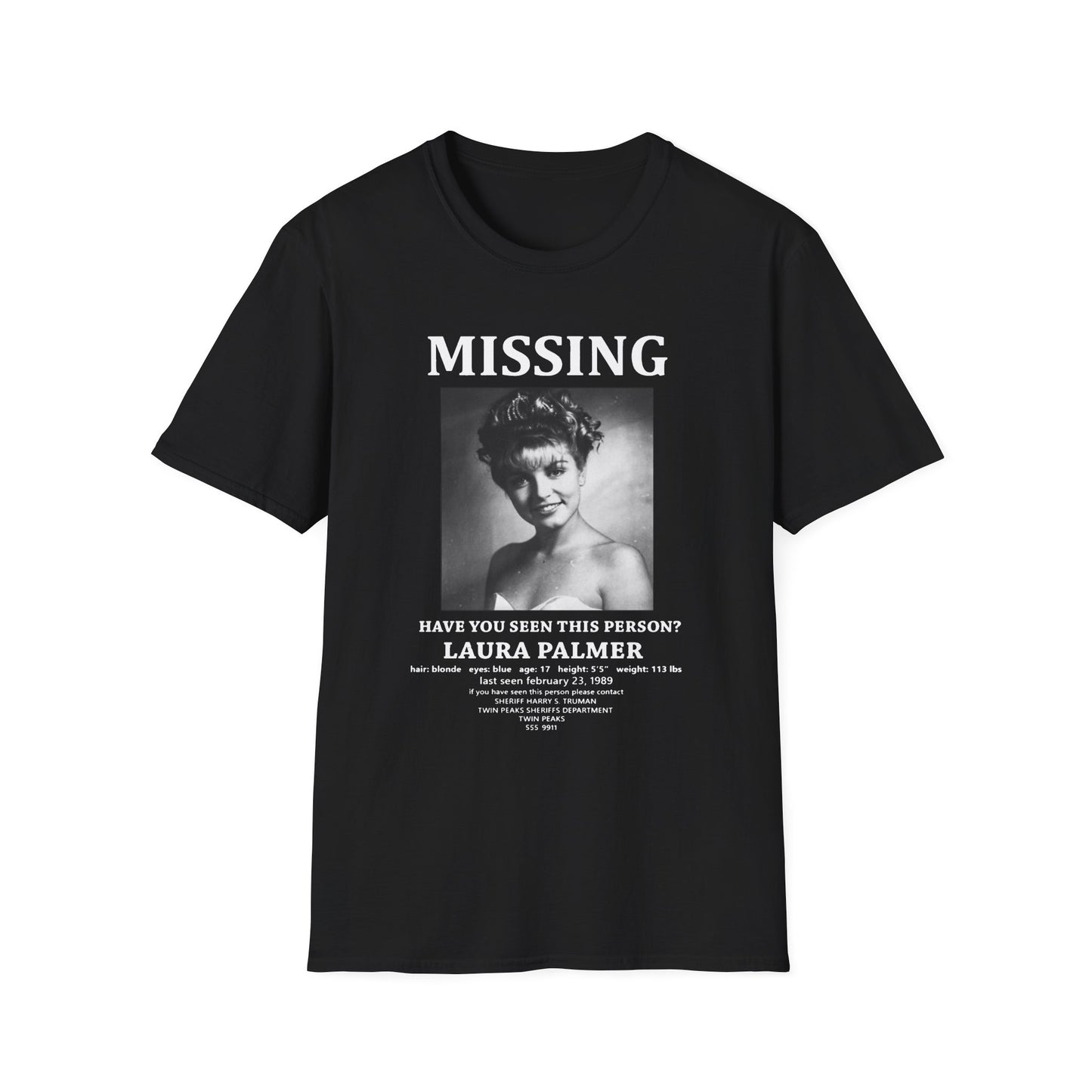 laura palmer missing poster tshirt