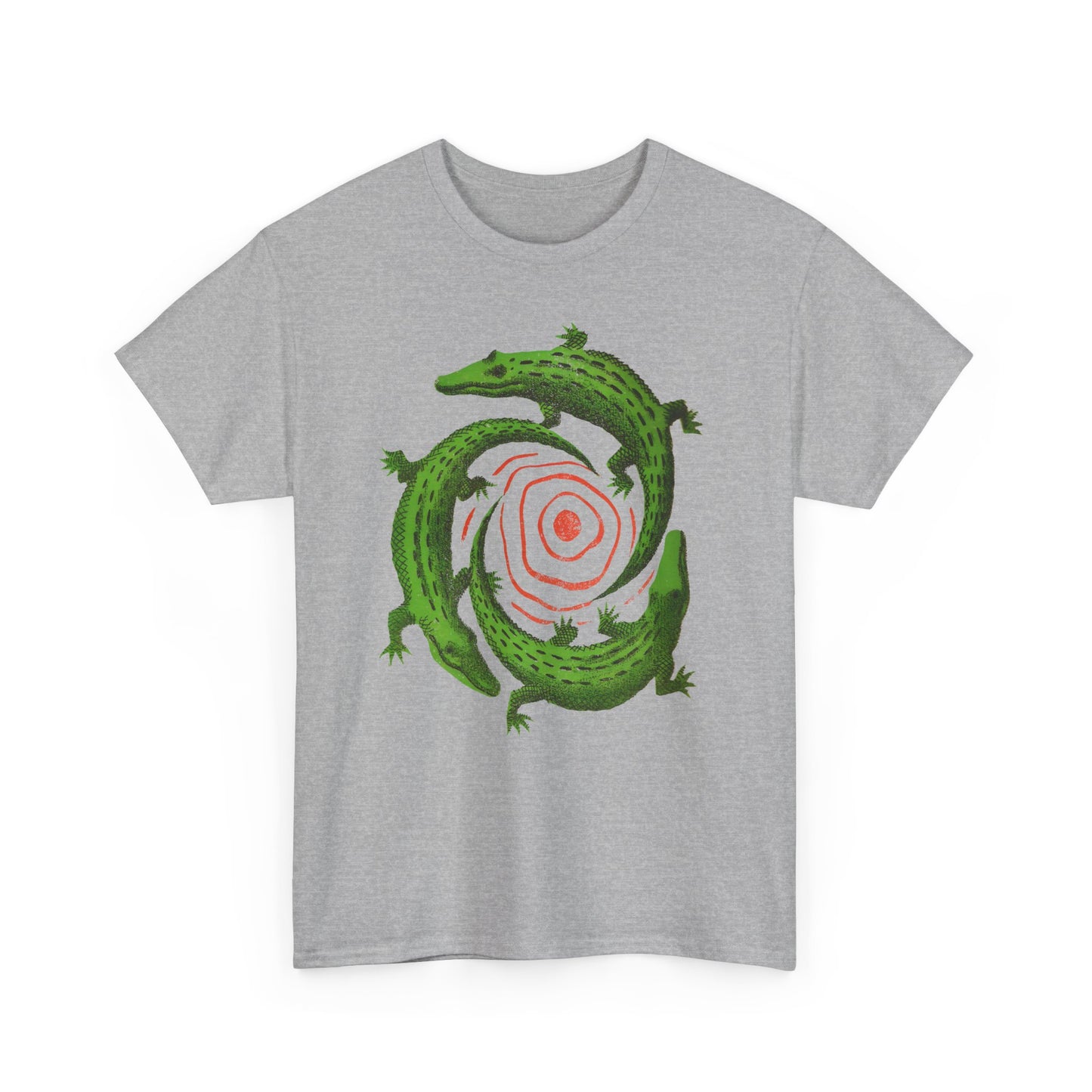 mid century manolo prieto three alligators swirl book cover tshirt