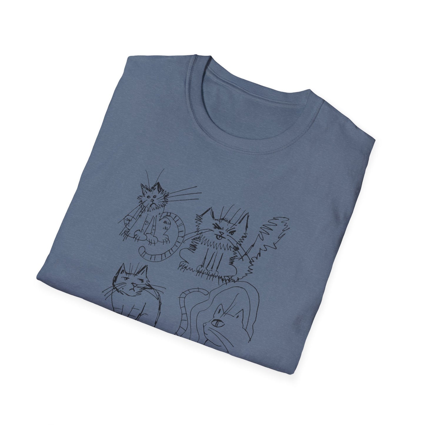original drawing seven cats tshirt