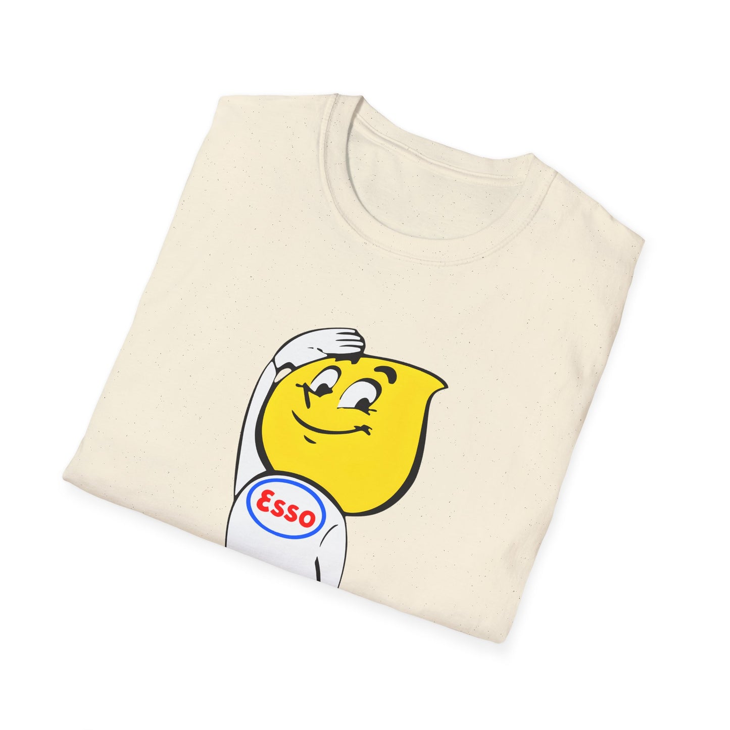 vintage esso gas station happy the esso oil drop man logo tshirt