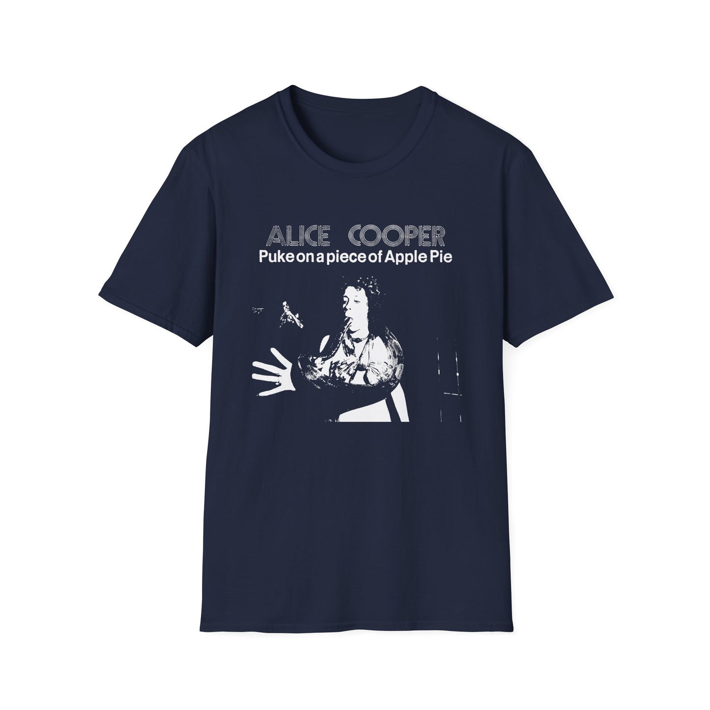 alice cooper puke on a piece of apple pie bootleg from detroit show 1971 tshirt