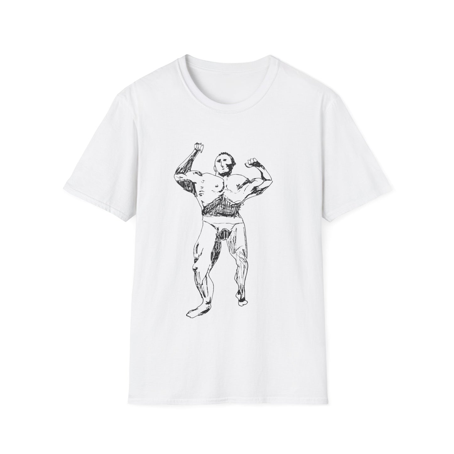 muscle man tshirt original drawing