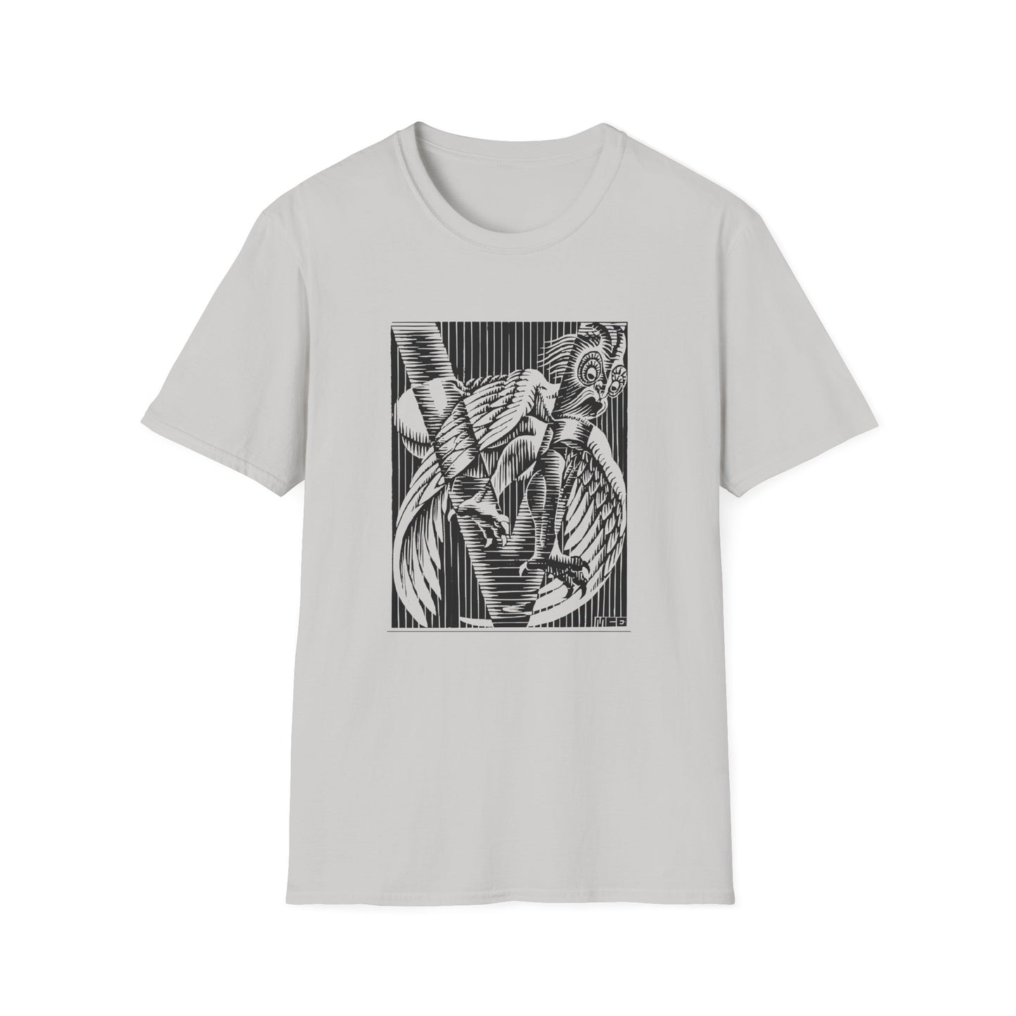 1931 rare m.c escher initial v reproduction tshirt