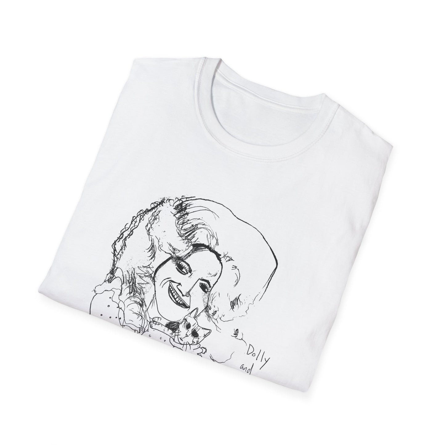 dolly and cat drawing tshirt