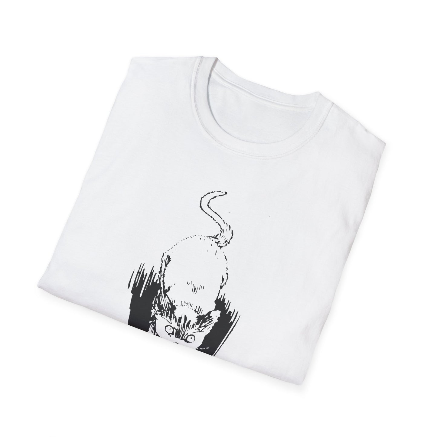 1896 spooked cat from songs for little people monograph illustration by h. stratton tshirt