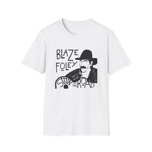 blaze foley sittin' by the road black stencil fan art tshirt