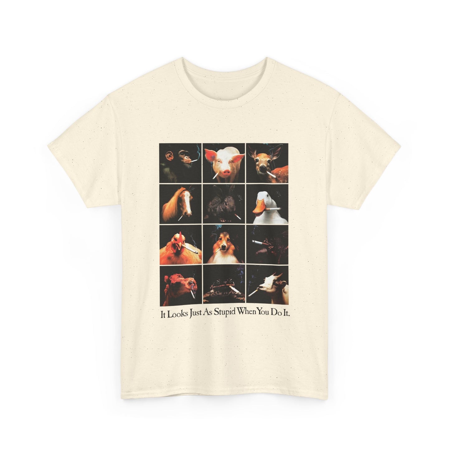 1990s anti smoking campaign poster it looks just as stupid when you do it reproduction tshirt