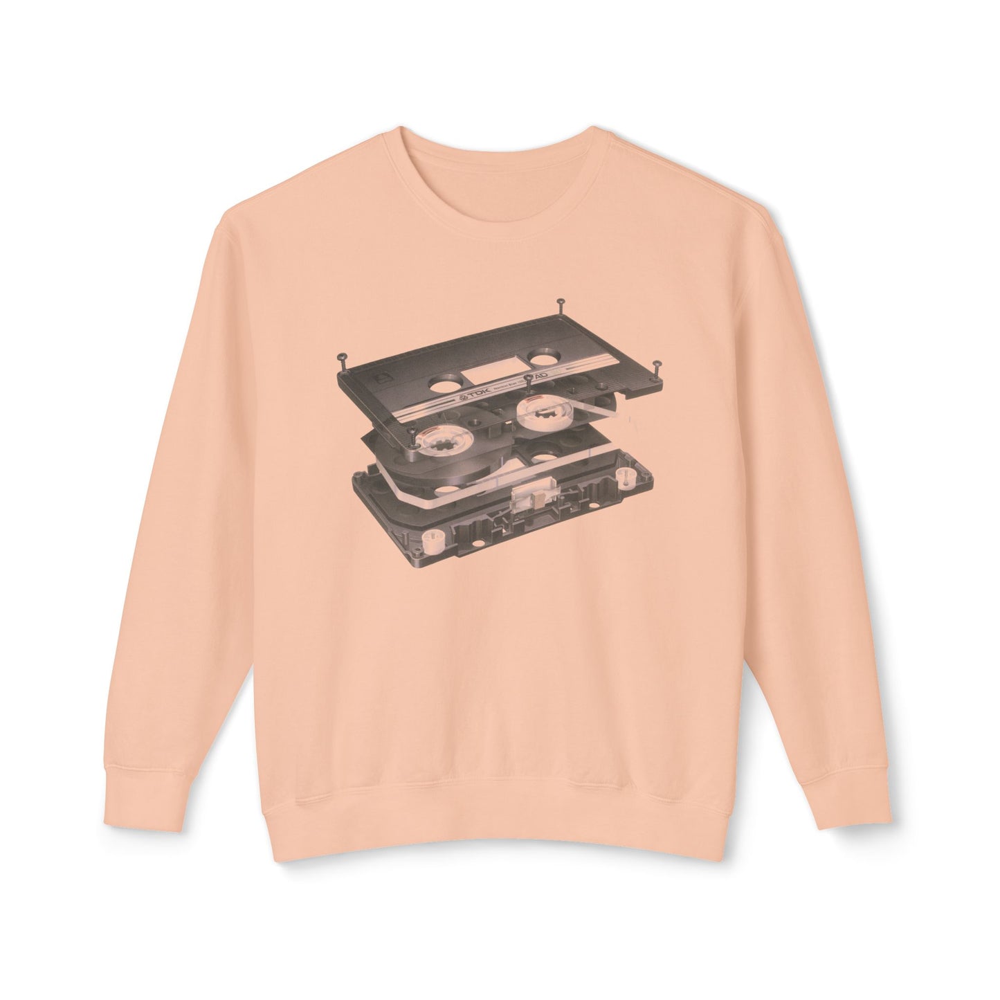 exploded view cassette tape hisashi saito 1980 airbrush graphic 100% cotton sweatshirt