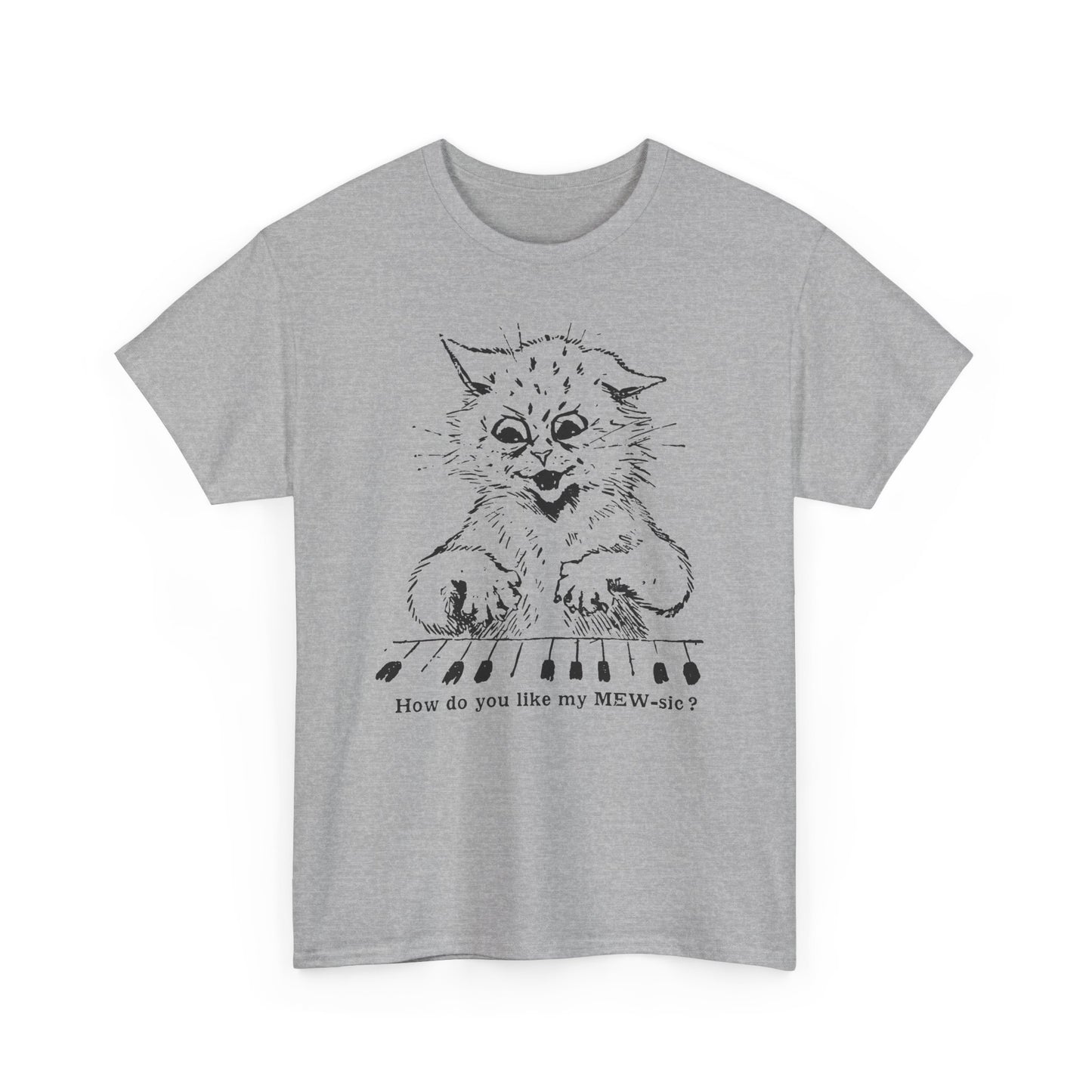 louis wain cat sketch how do you like my mew-sic? tshirt