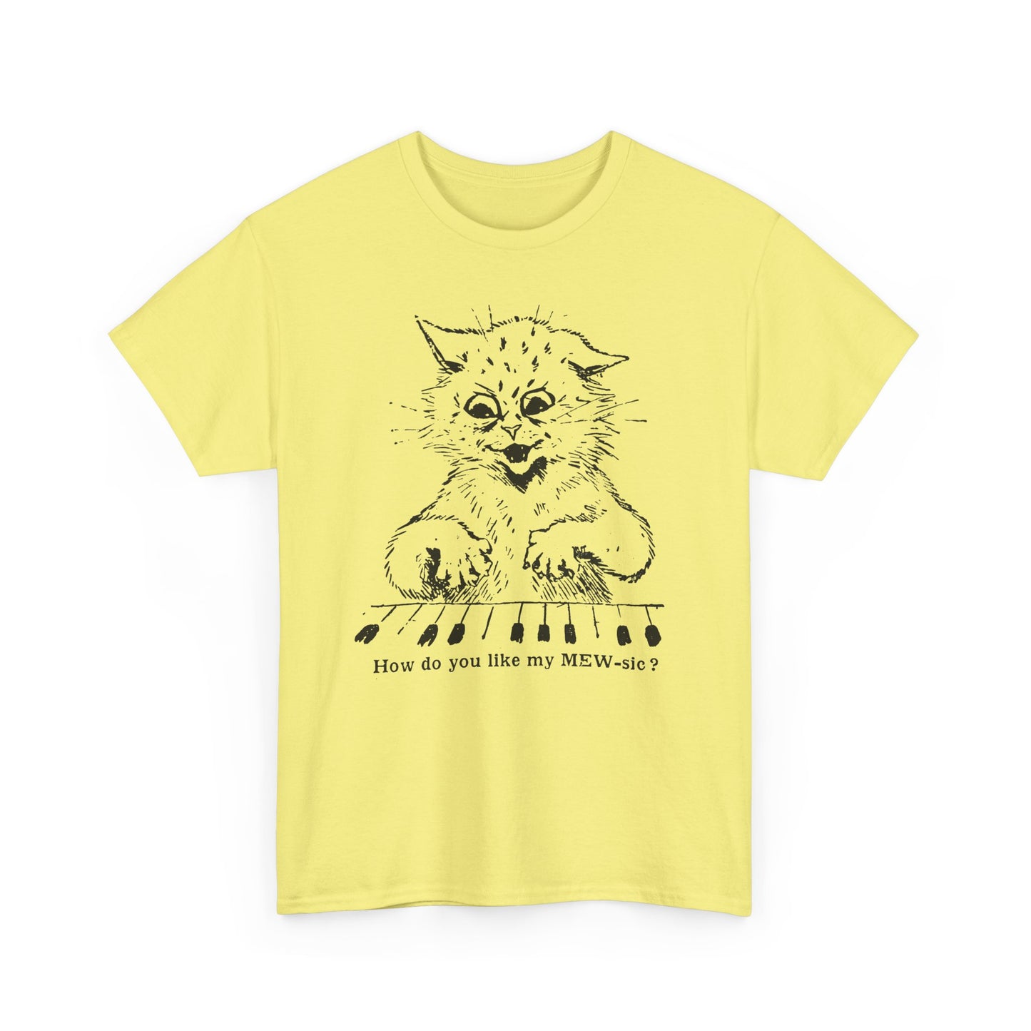 louis wain cat sketch how do you like my mew-sic? tshirt